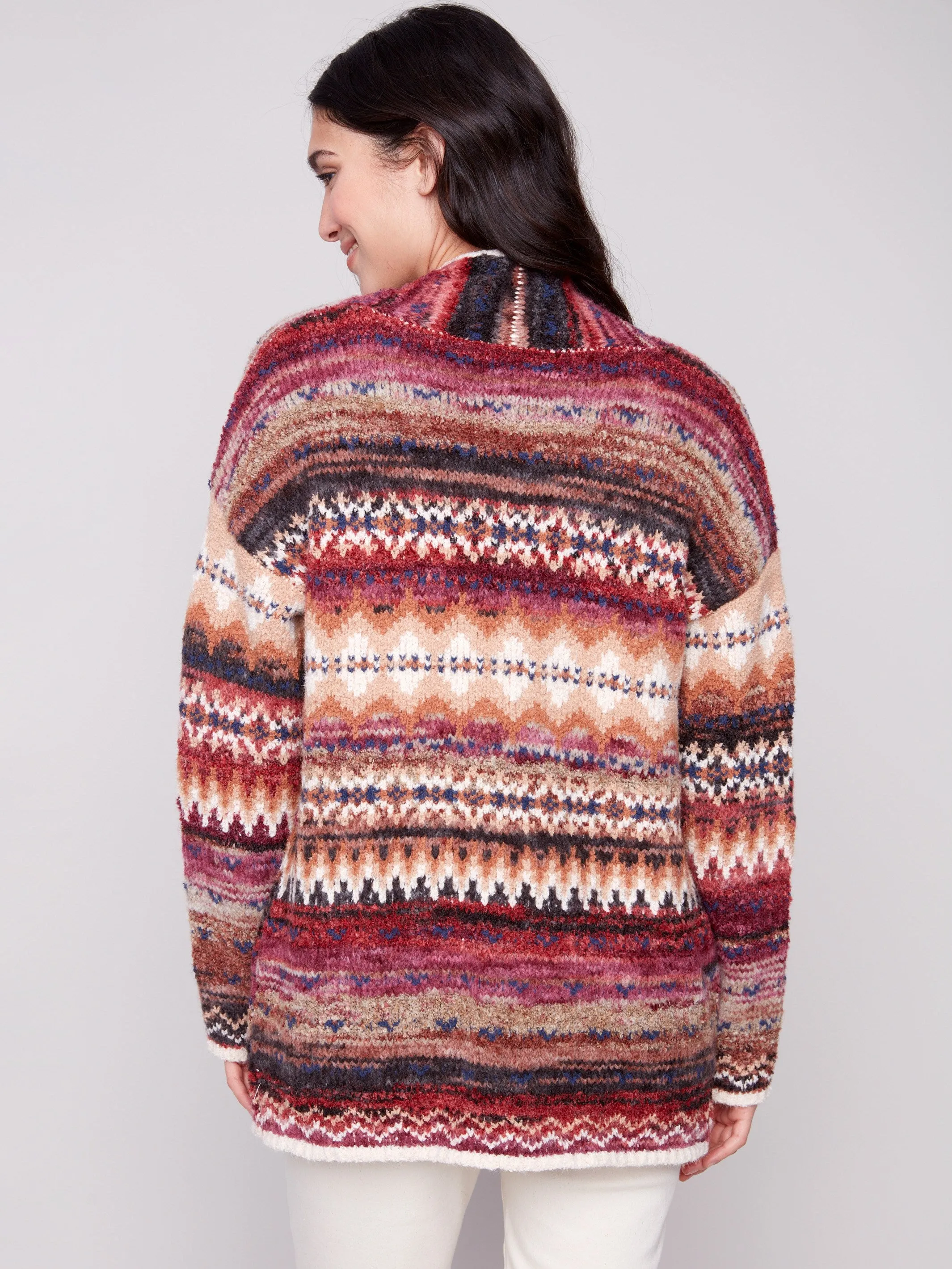 Space Dye Jacquard Cardigan - Jewel sold by Charlie B product image thumbnail 4