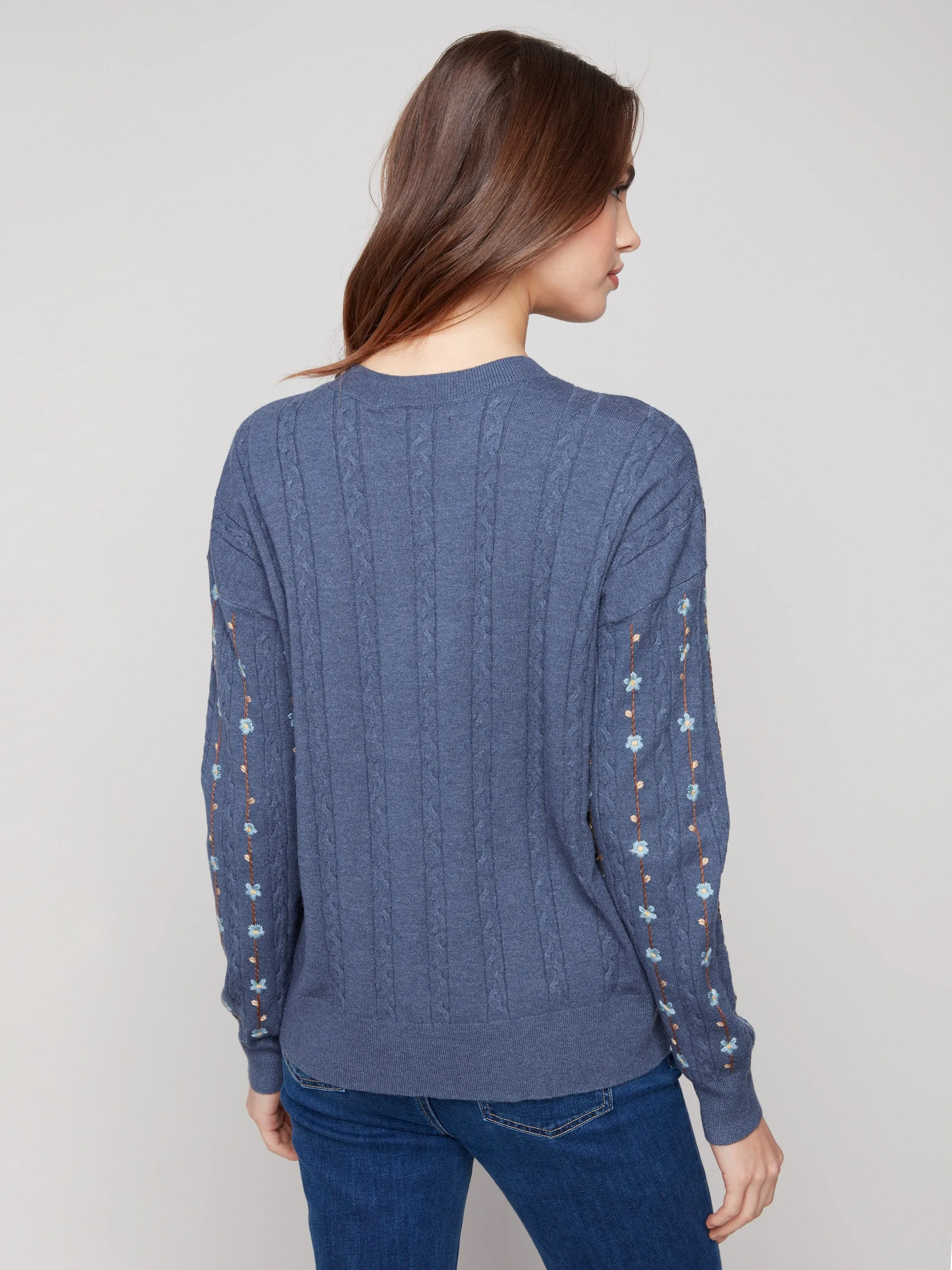 Floral Embroidery Knit Sweater - Tulip sold by Charlie B product image thumbnail 4