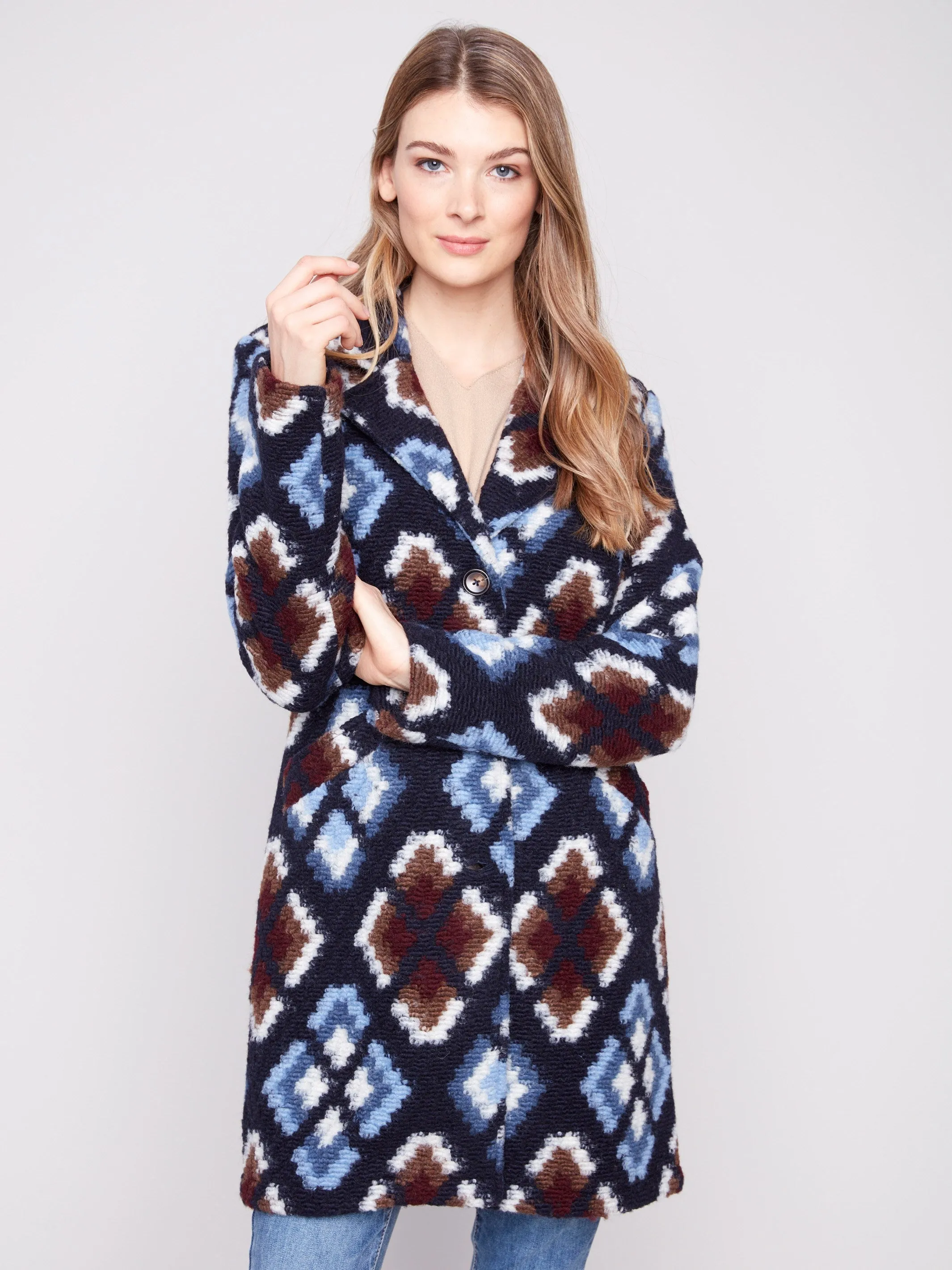 Long Crochet Coat - Twilight sold by Charlie B product image thumbnail 4