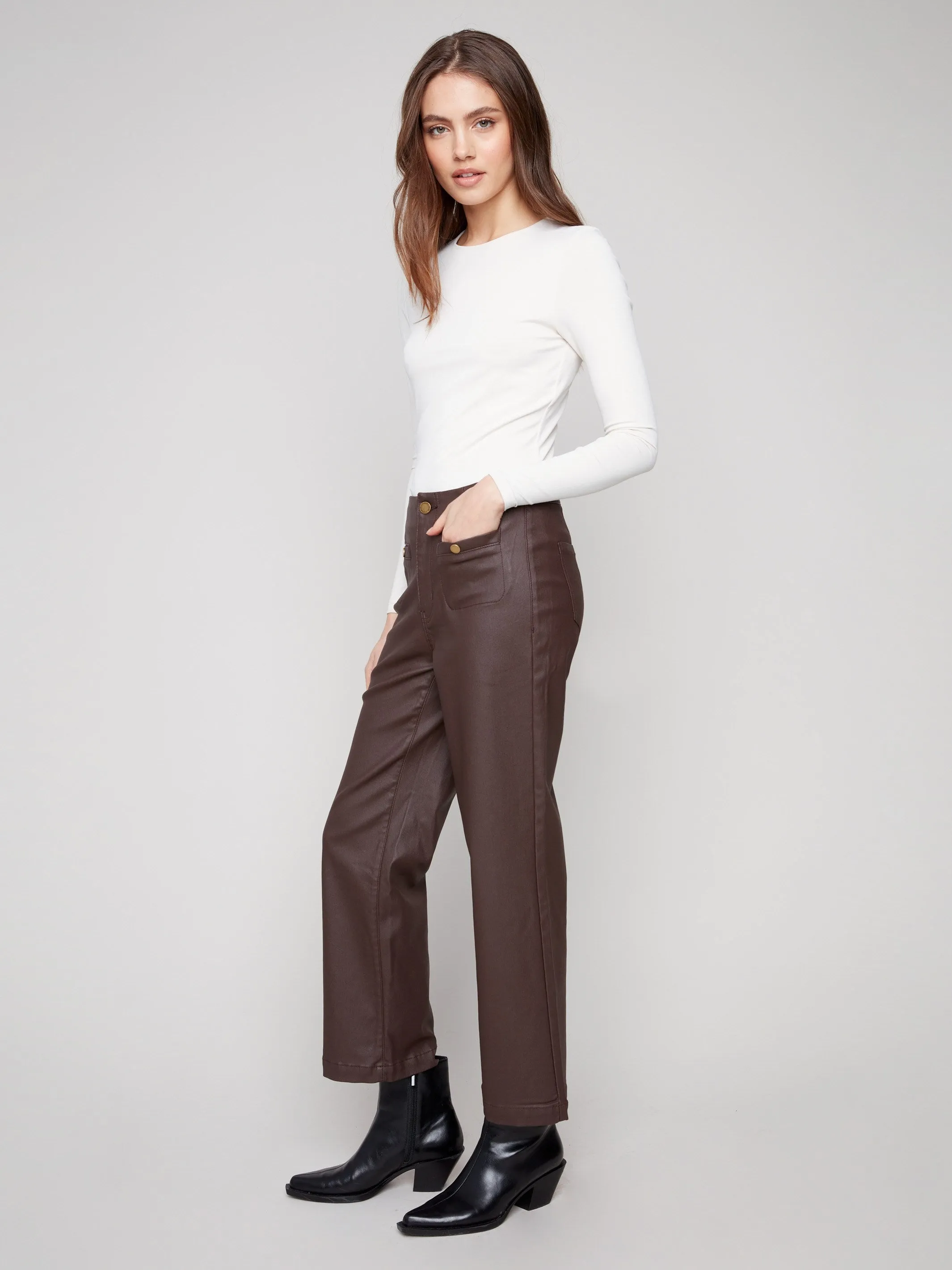 Wax Flared Pants - Mocha sold by Charlie B product image thumbnail 3