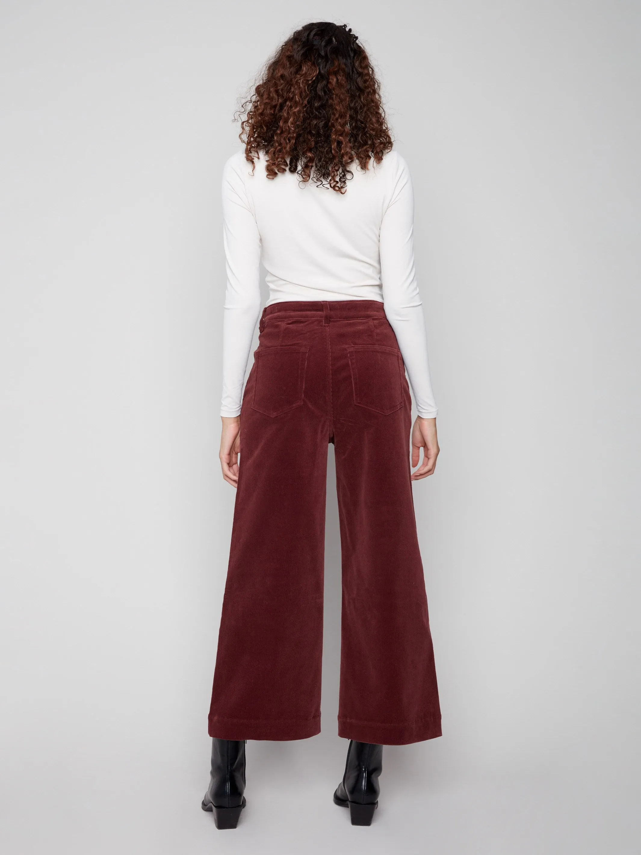 Patch Pocket Flare Corduroy Pants - Cabernet sold by Charlie B product image thumbnail 5