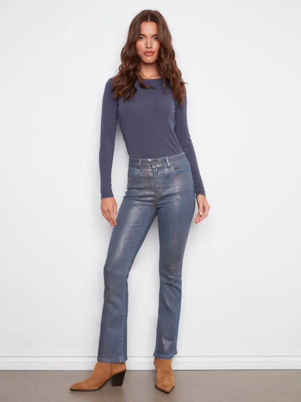 Foiled Bootcut Jeans - Roseblue sold by Charlie B