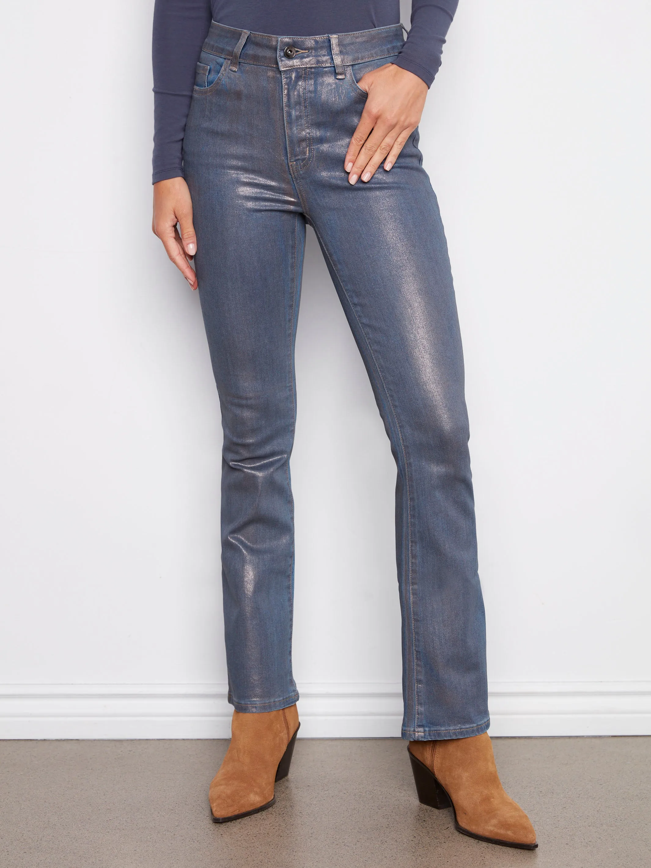 Foiled Bootcut Jeans - Roseblue sold by Charlie B product image thumbnail 2