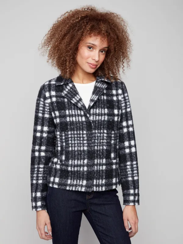 Plaid Bouclé Knit Short Coat - Pepper sold by Charlie B