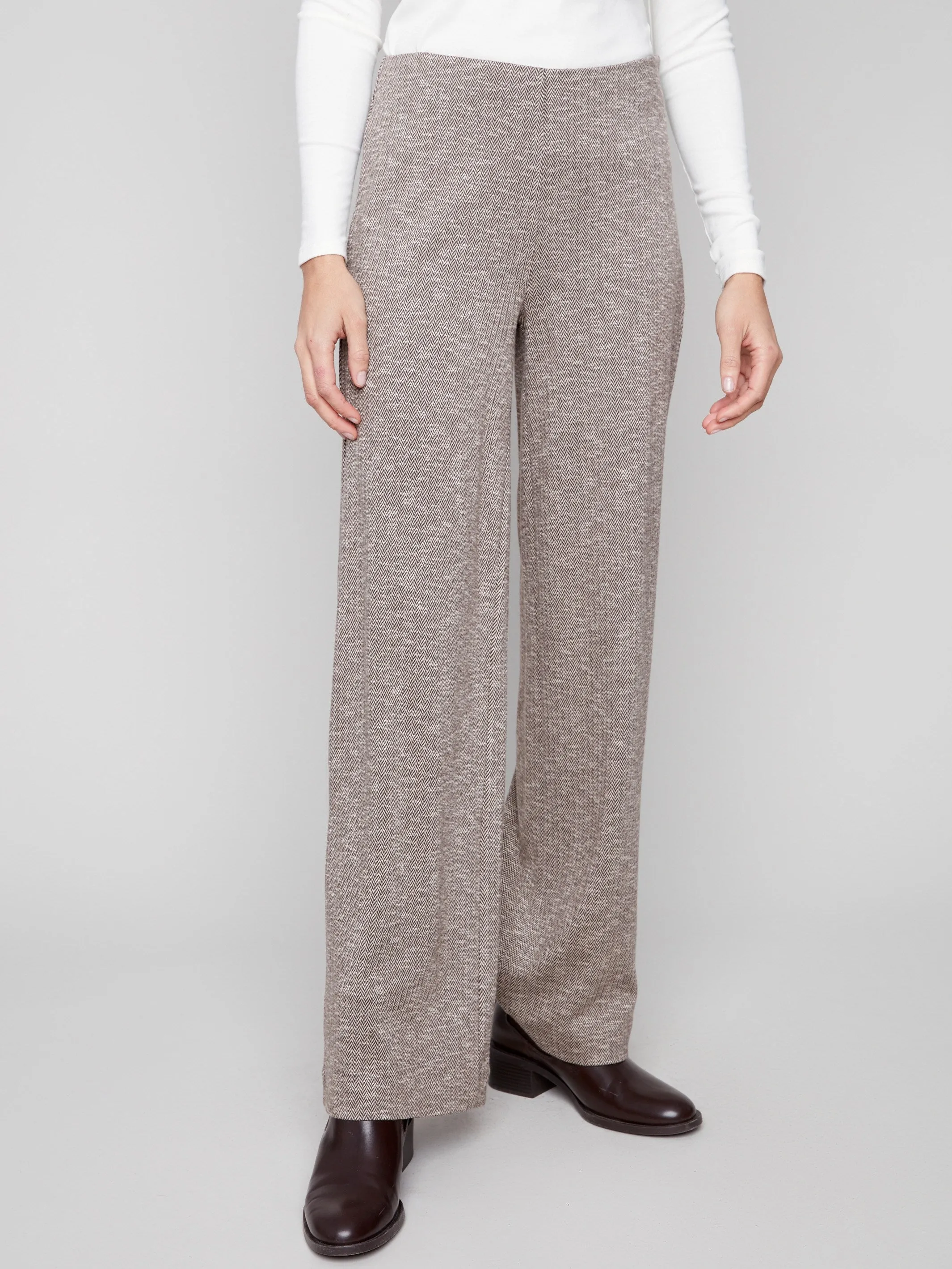 Herringbone Pull-On Pants - Mocha sold by Charlie B product image thumbnail 2