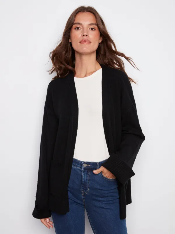 Patch Pocket Cardigan - Black sold by Charlie B