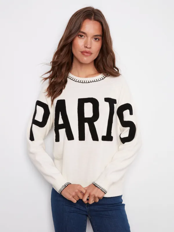 Boucle Embroidered Sweater - Paris sold by Charlie B