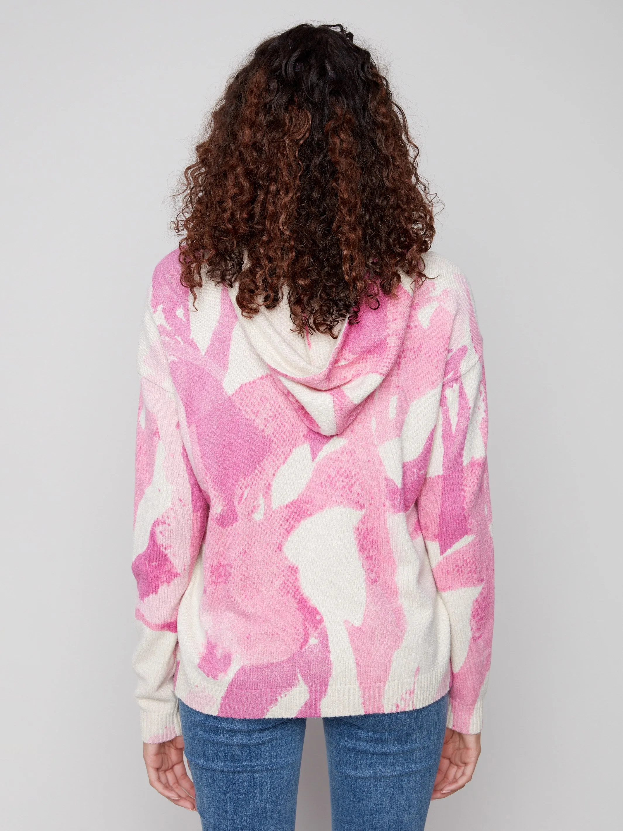 Printed Hoodie Sweater - Pink Airy sold by Charlie B product image thumbnail 4