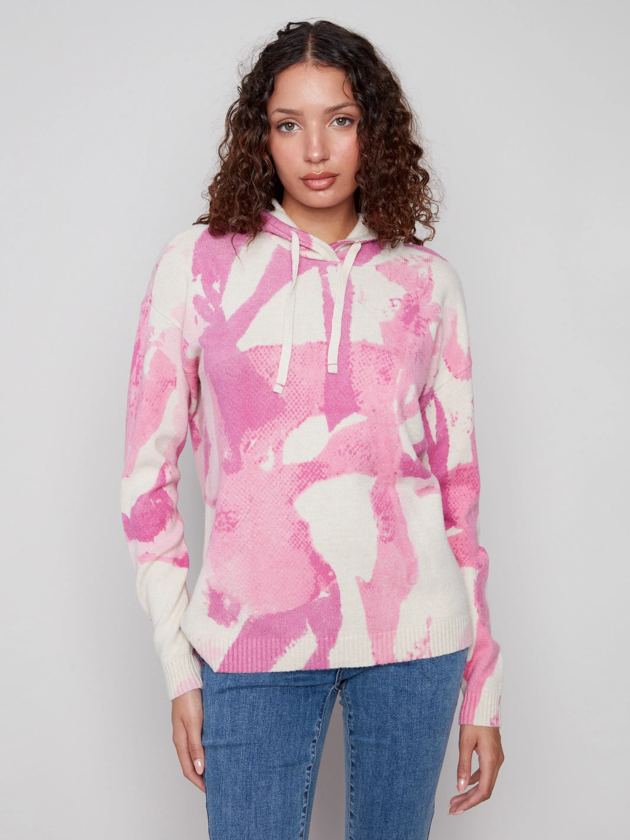 Printed Hoodie Sweater - Pink Airy sold by Charlie B