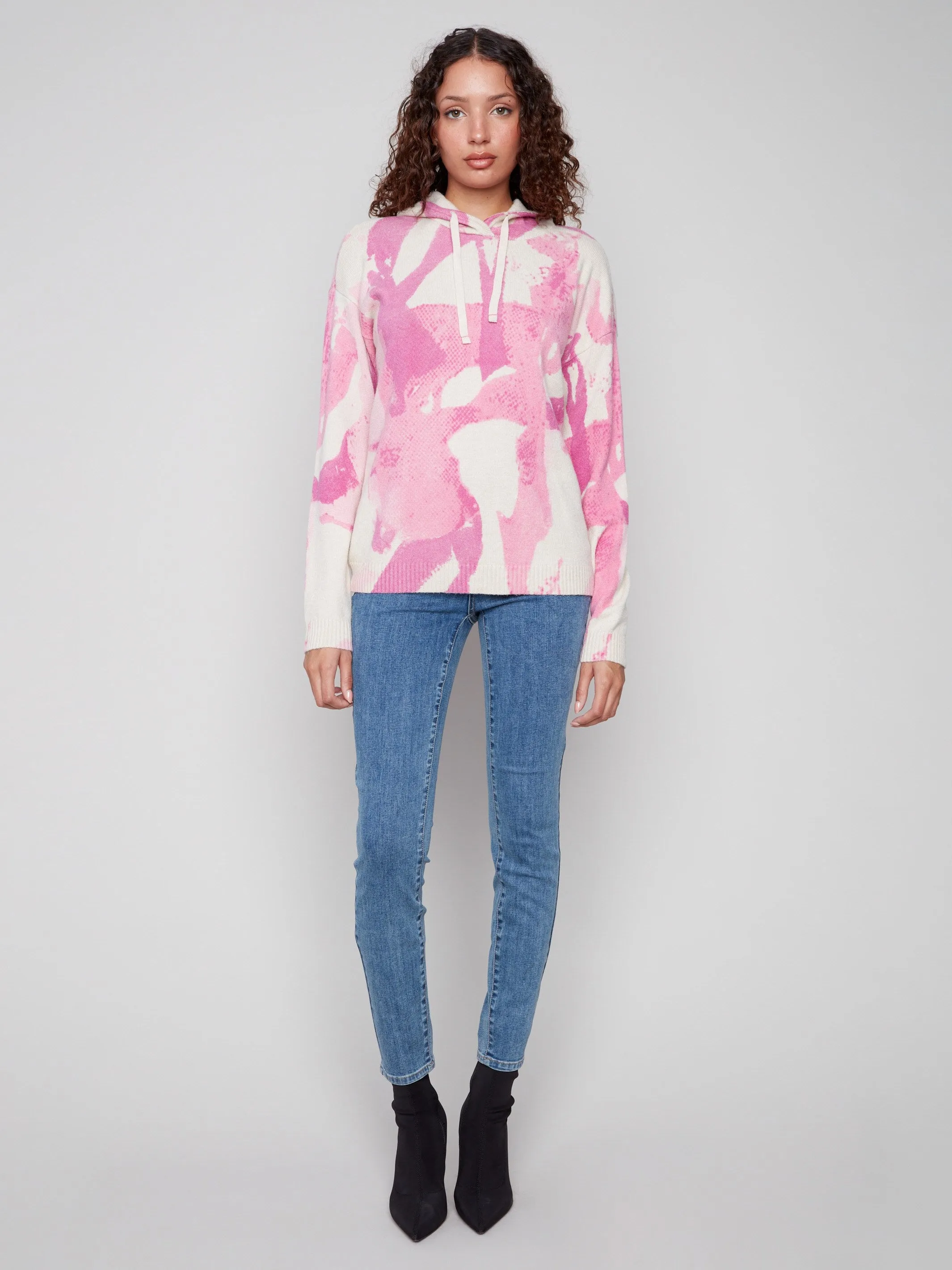 Printed Hoodie Sweater - Pink Airy sold by Charlie B product image thumbnail 5