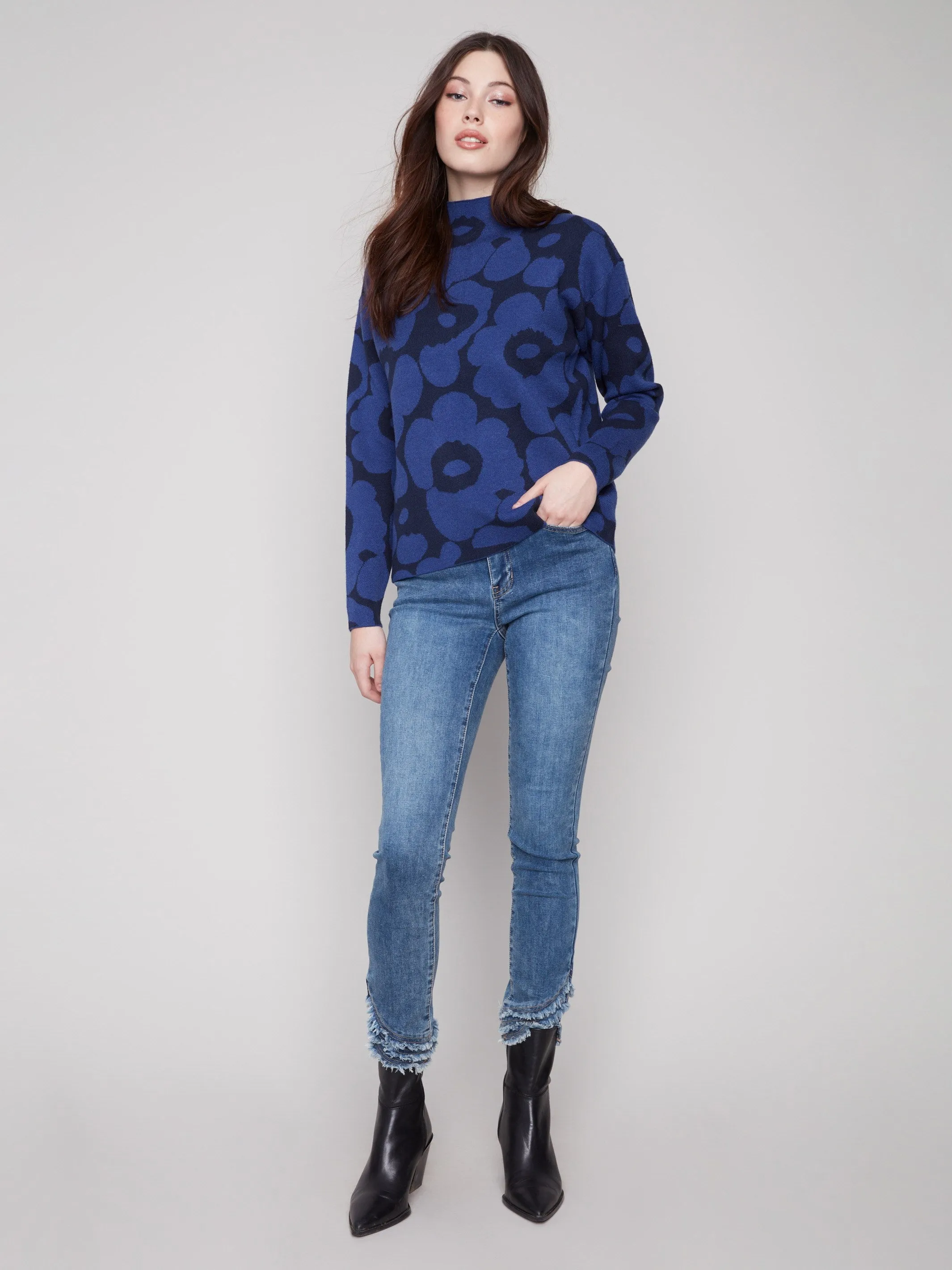 Jacquard Mock Neck Sweater - Aura sold by Charlie B product image thumbnail 2