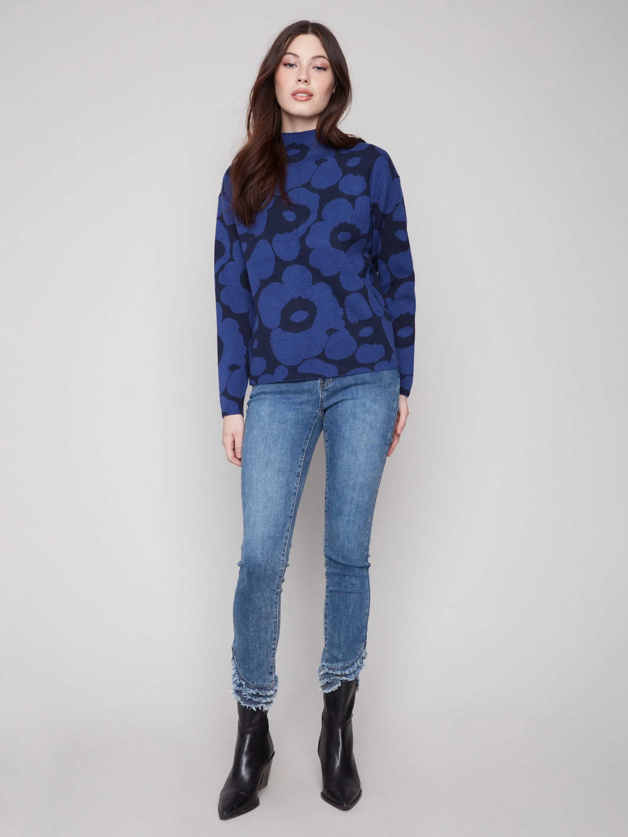 Jacquard Mock Neck Sweater - Aura sold by Charlie B product image thumbnail 4