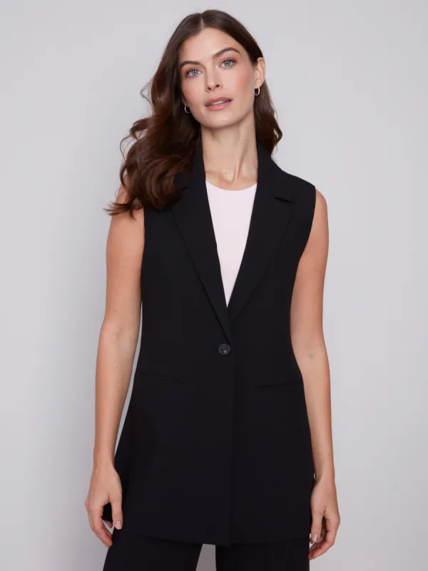Tailored Blazer Vest - Black sold by Charlie B