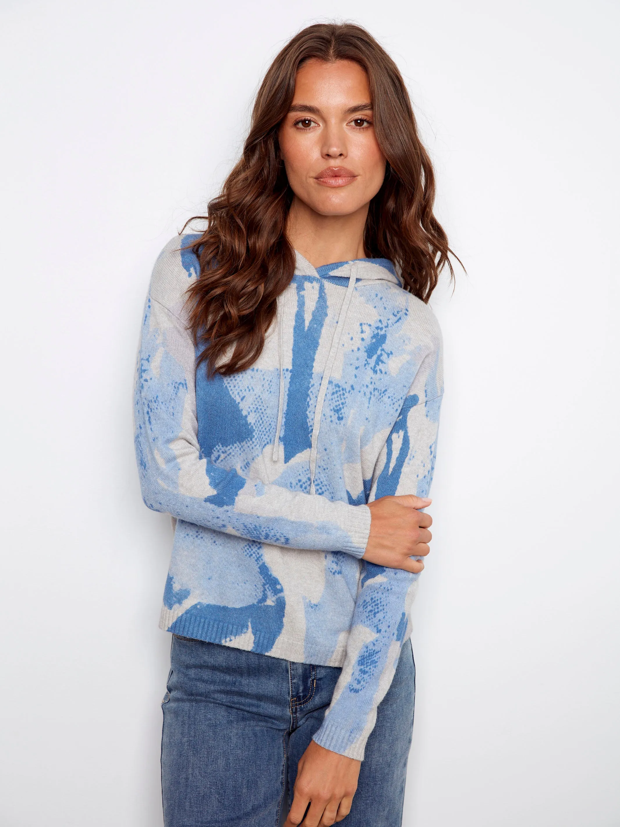 Printed Hoodie Sweater - Blue Airy sold by Charlie B product image thumbnail 4