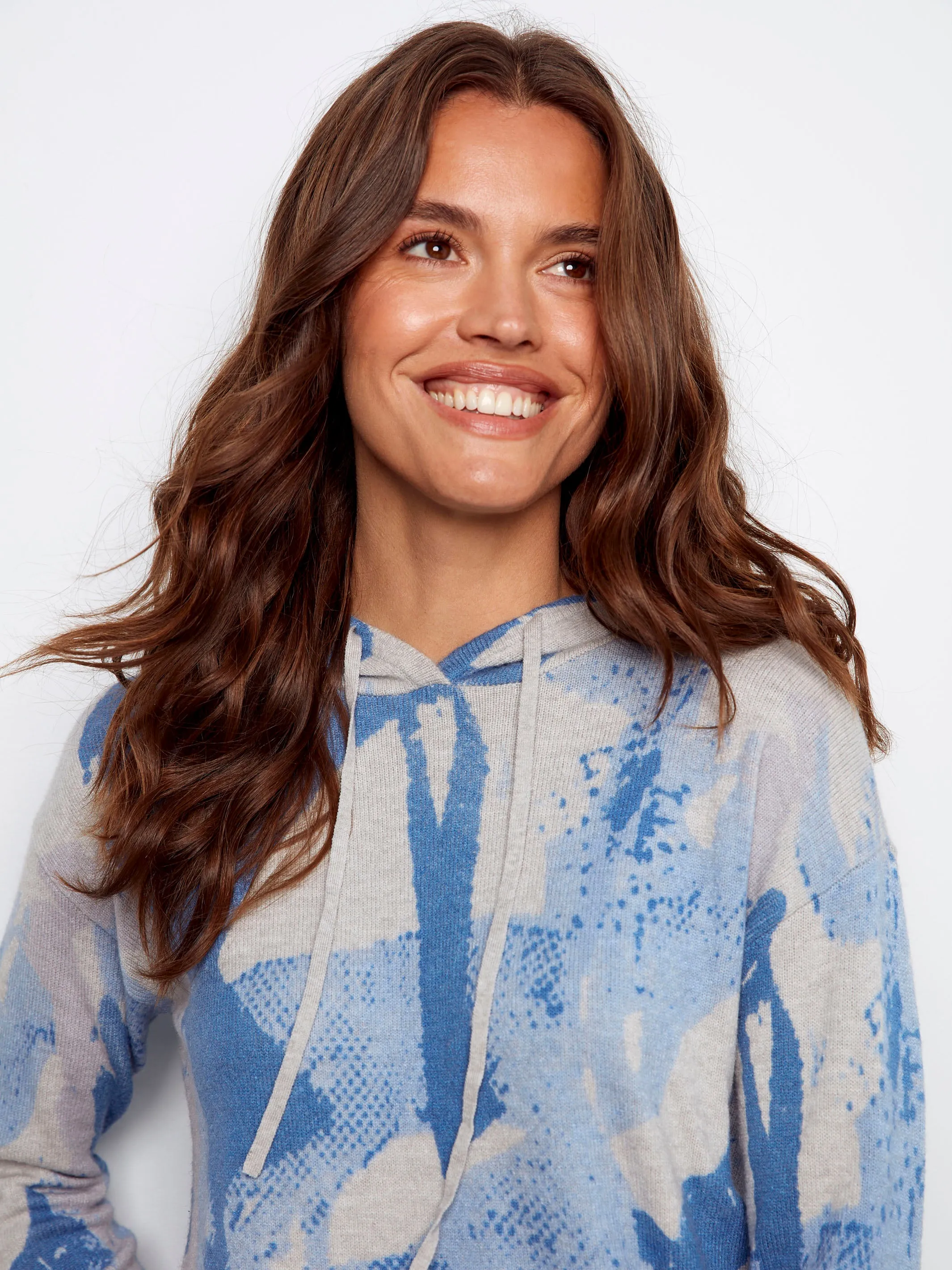 Printed Hoodie Sweater - Blue Airy sold by Charlie B product image thumbnail 2