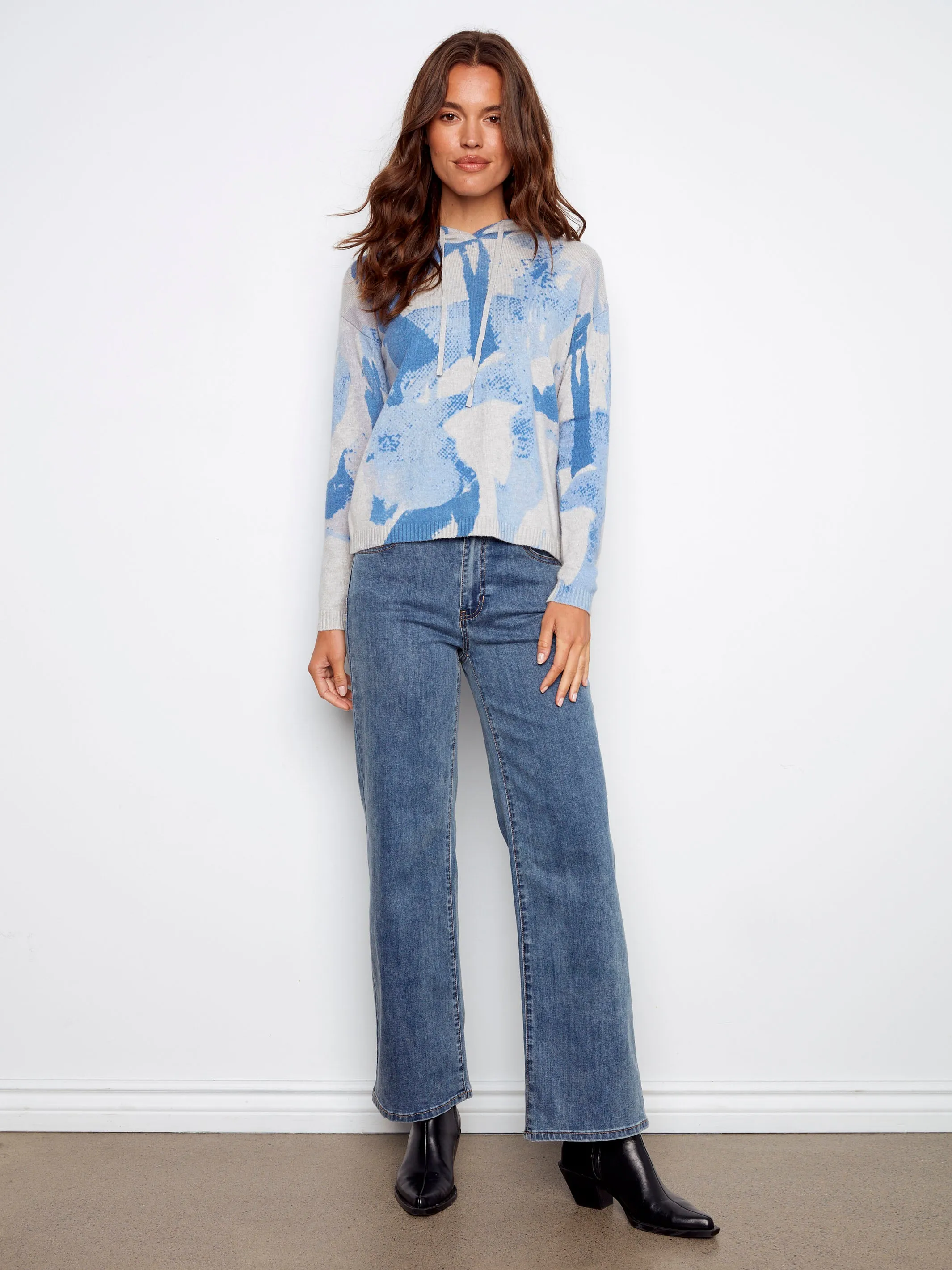 Printed Hoodie Sweater - Blue Airy sold by Charlie B product image thumbnail 3