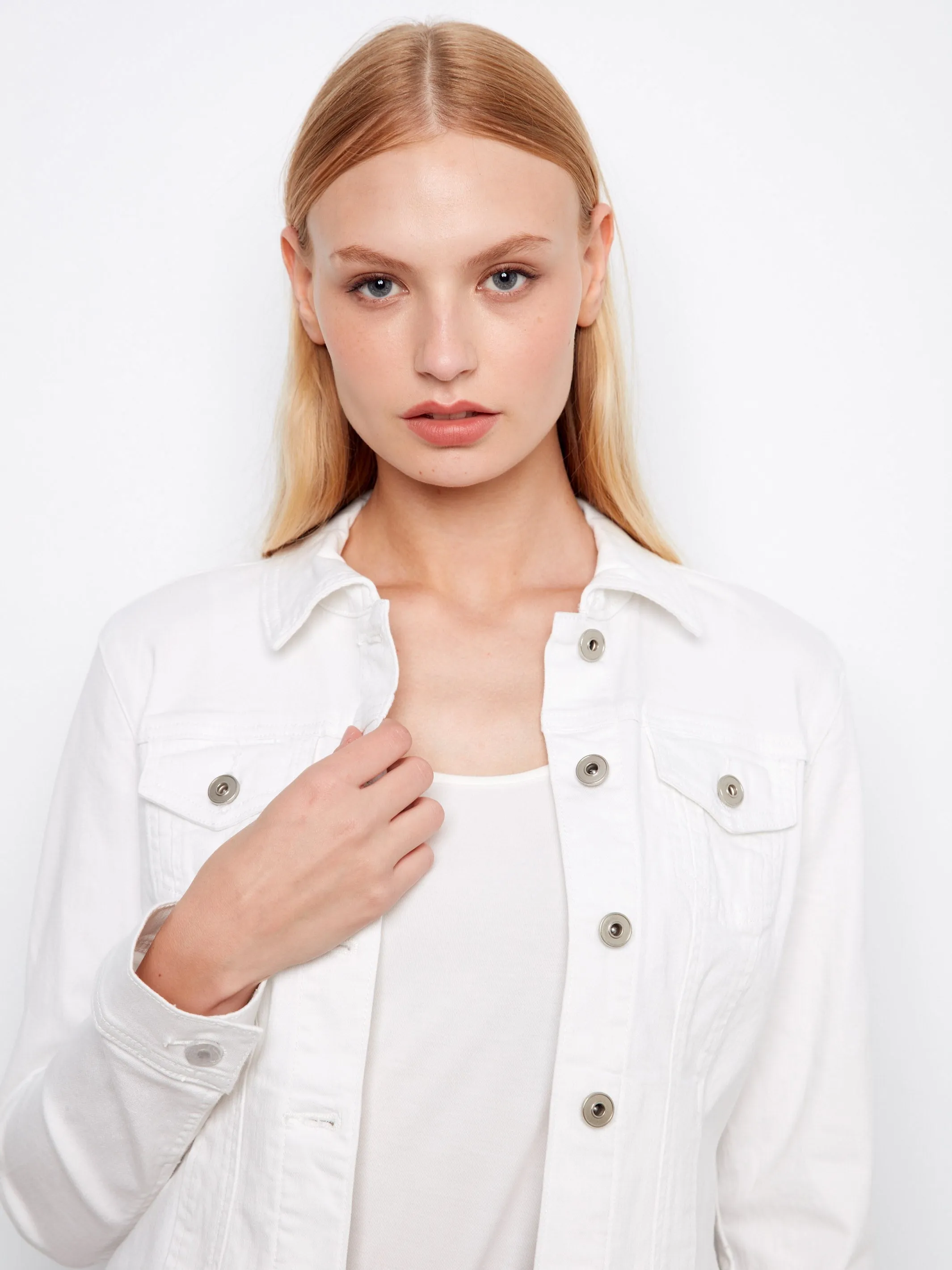Stretch Denim Jacket - White sold by Charlie B product image thumbnail 4