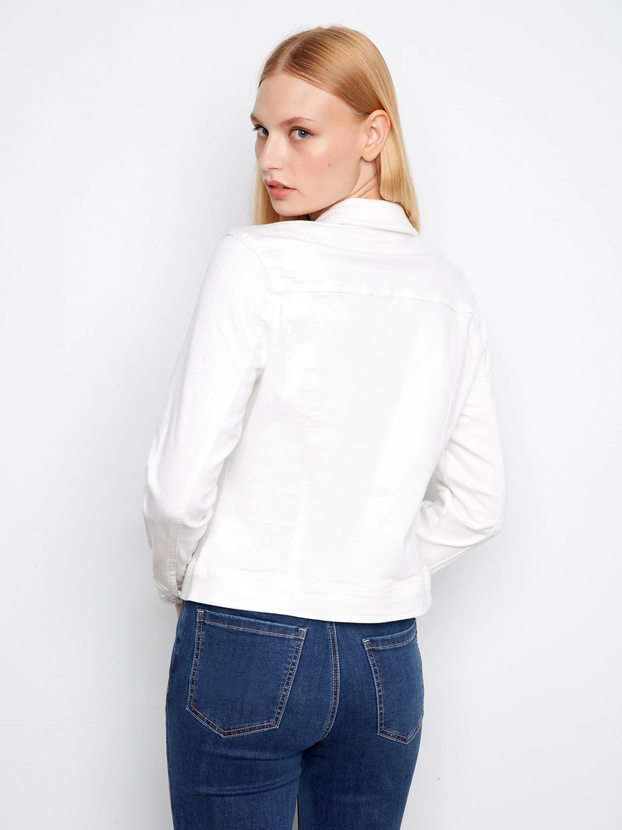 Stretch Denim Jacket - White sold by Charlie B product image thumbnail 3