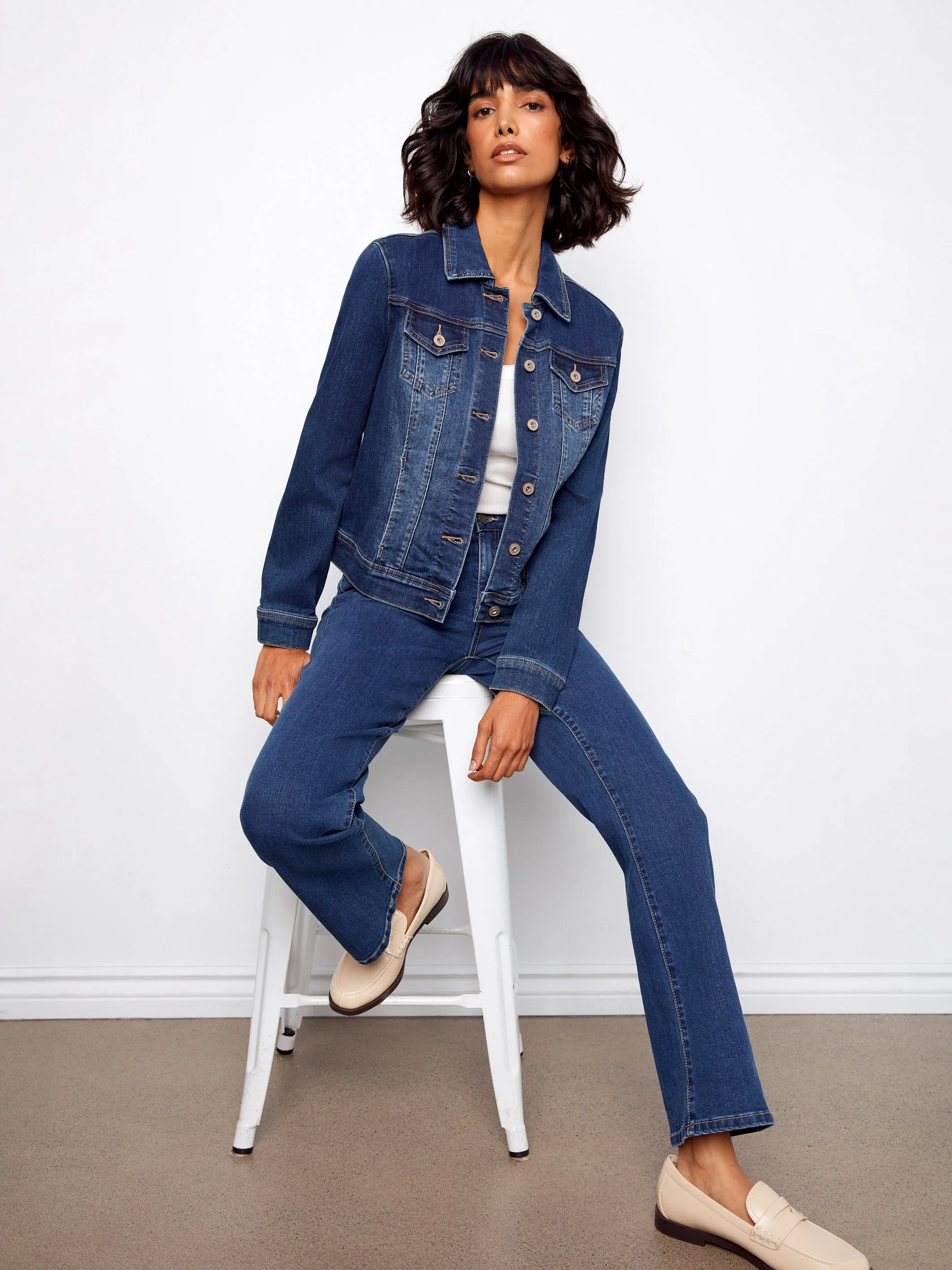 Stretch Denim Jacket - Indigo sold by Charlie B product image thumbnail 4