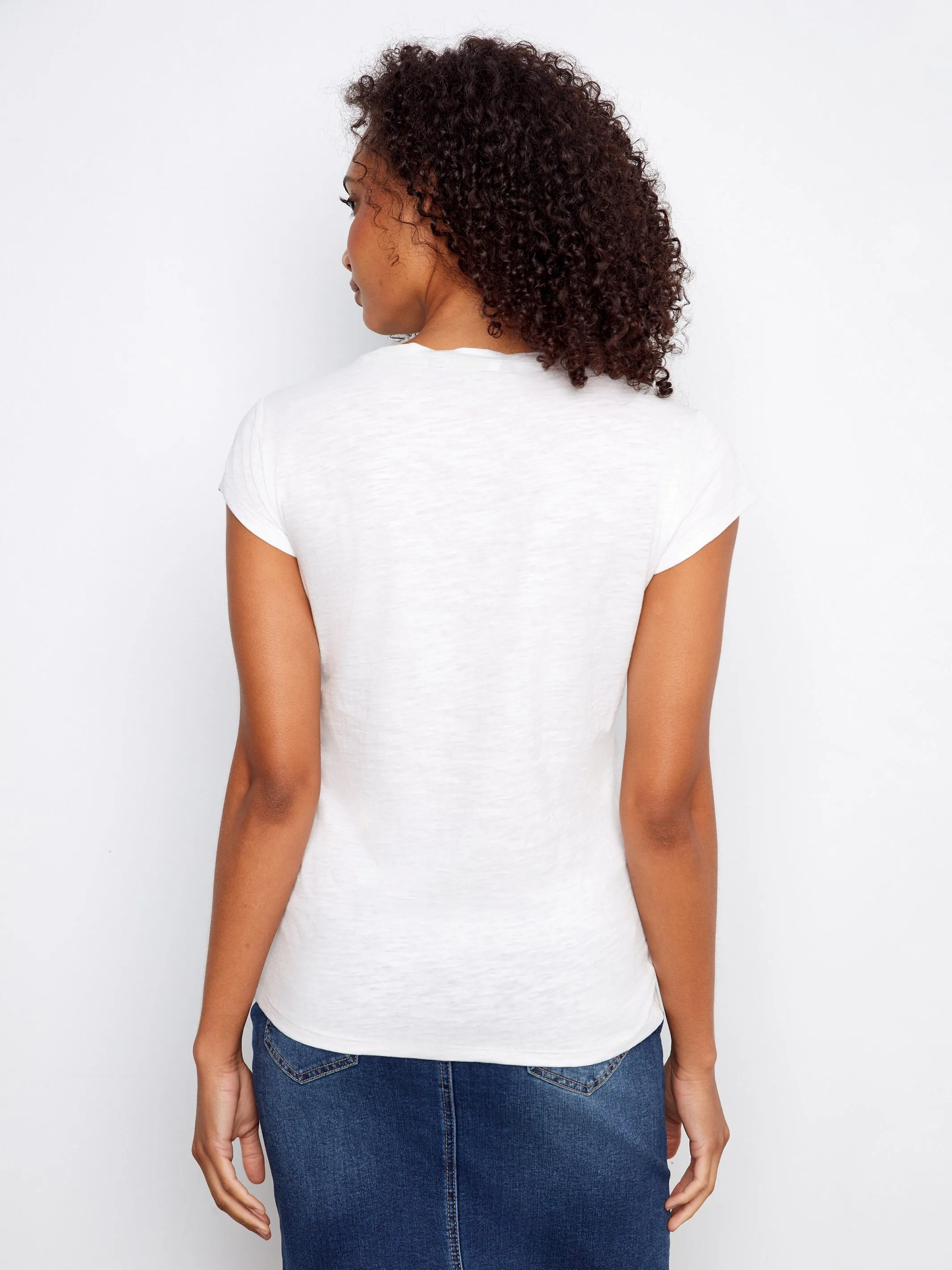 Organic Cotton T-Shirt With Heart Cut-Out - White sold by Charlie B product image thumbnail 5