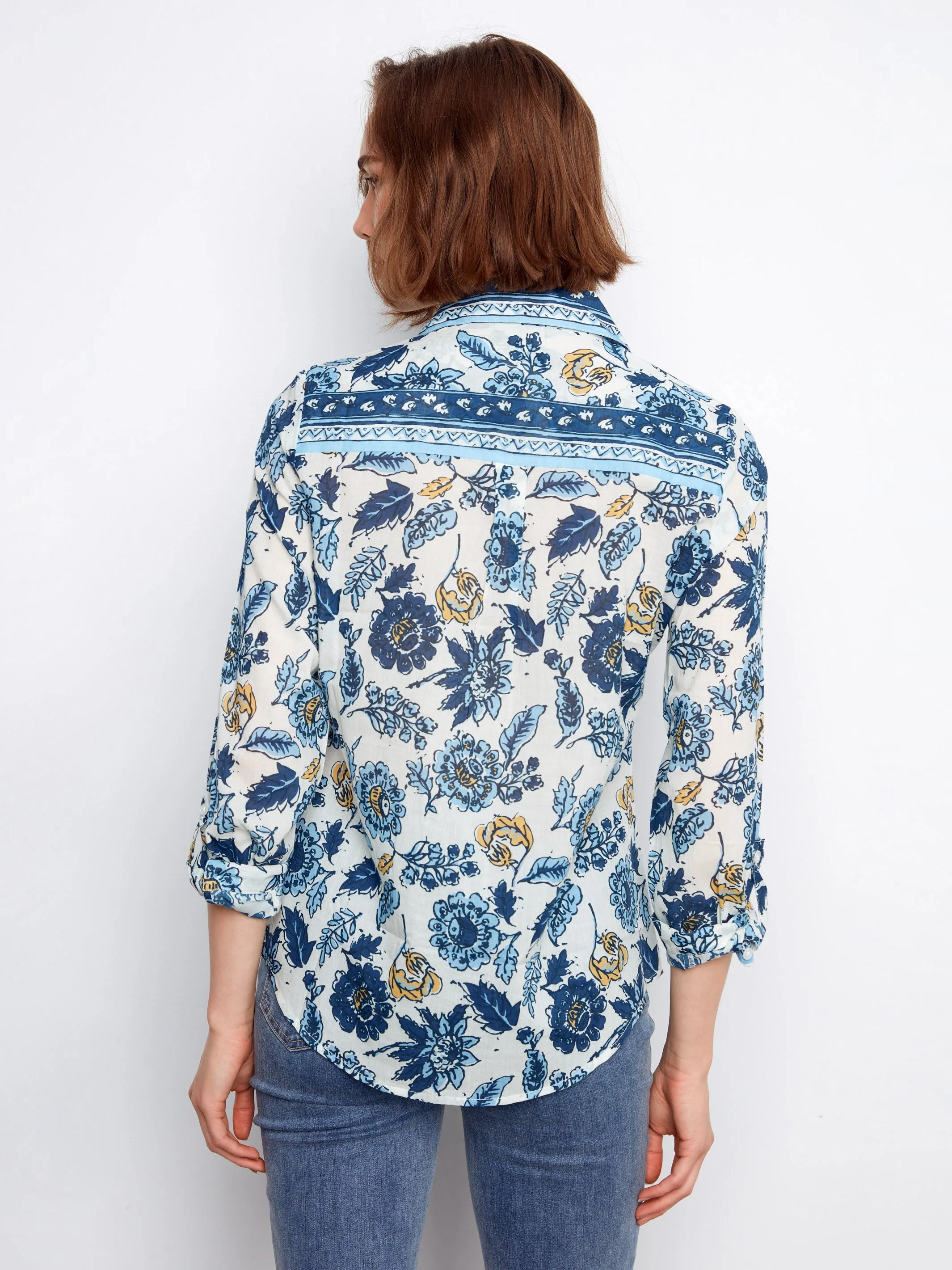 Printed Cotton Voile Button-Up Blouse - Bloselle sold by Charlie B product image thumbnail 3