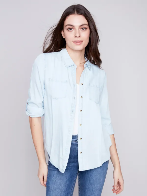 Tencel Button-Down Shirt - Denim sold by Charlie B
