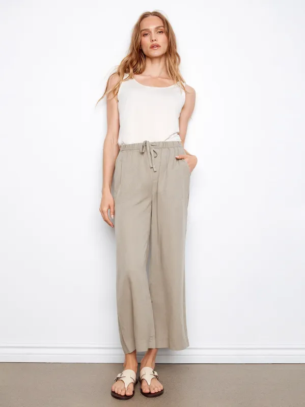 Tencel Wide Leg Jogger Pants - Sage sold by Charlie B