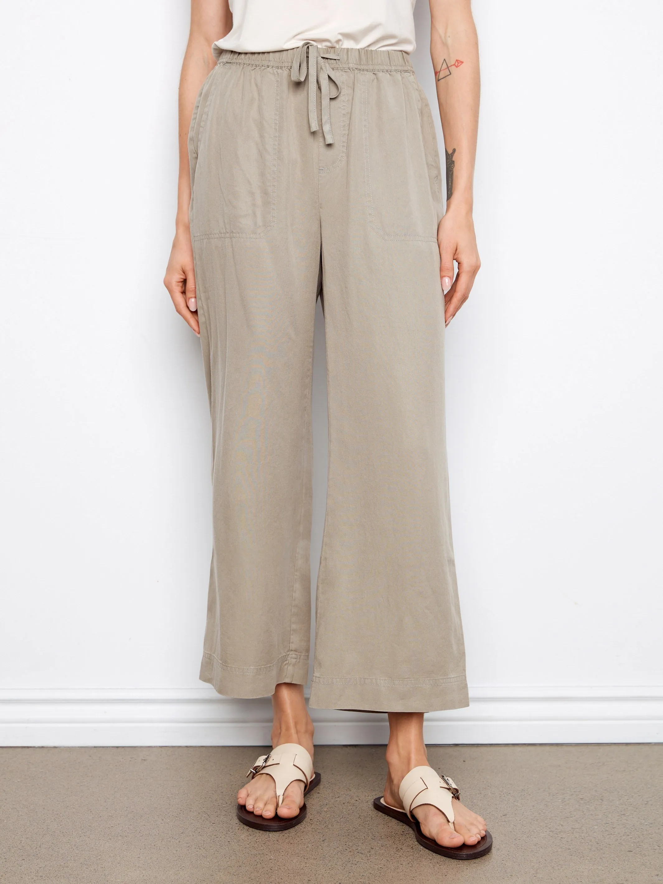 Tencel Wide Leg Jogger Pants - Sage sold by Charlie B product image thumbnail 2