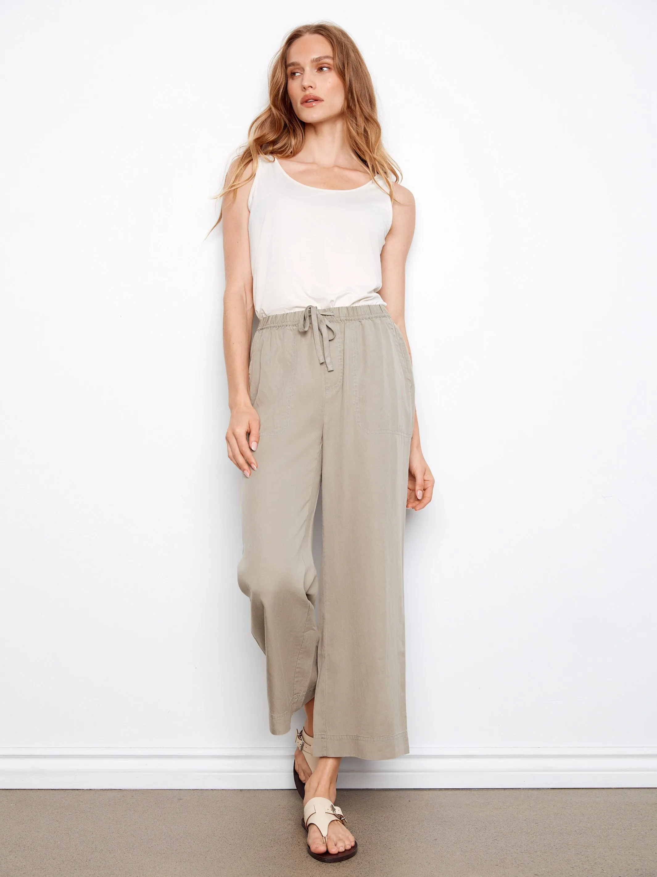 Tencel Wide Leg Jogger Pants - Sage sold by Charlie B product image thumbnail 3