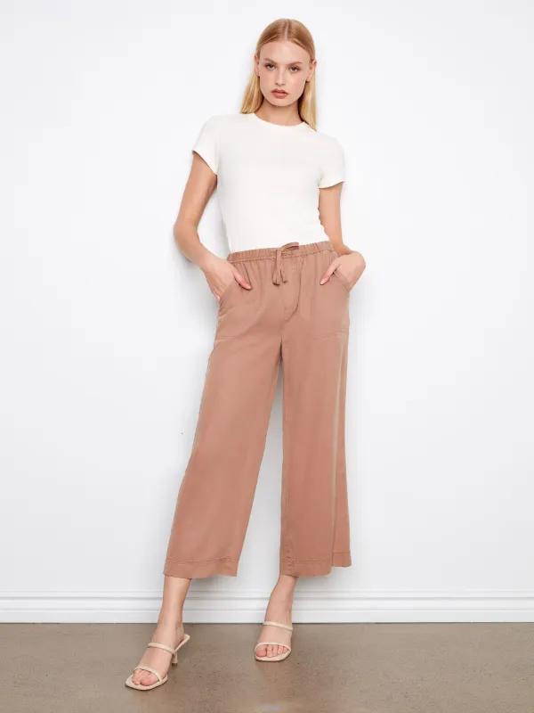 Tencel Wide Leg Jogger Pants - Desert sold by Charlie B