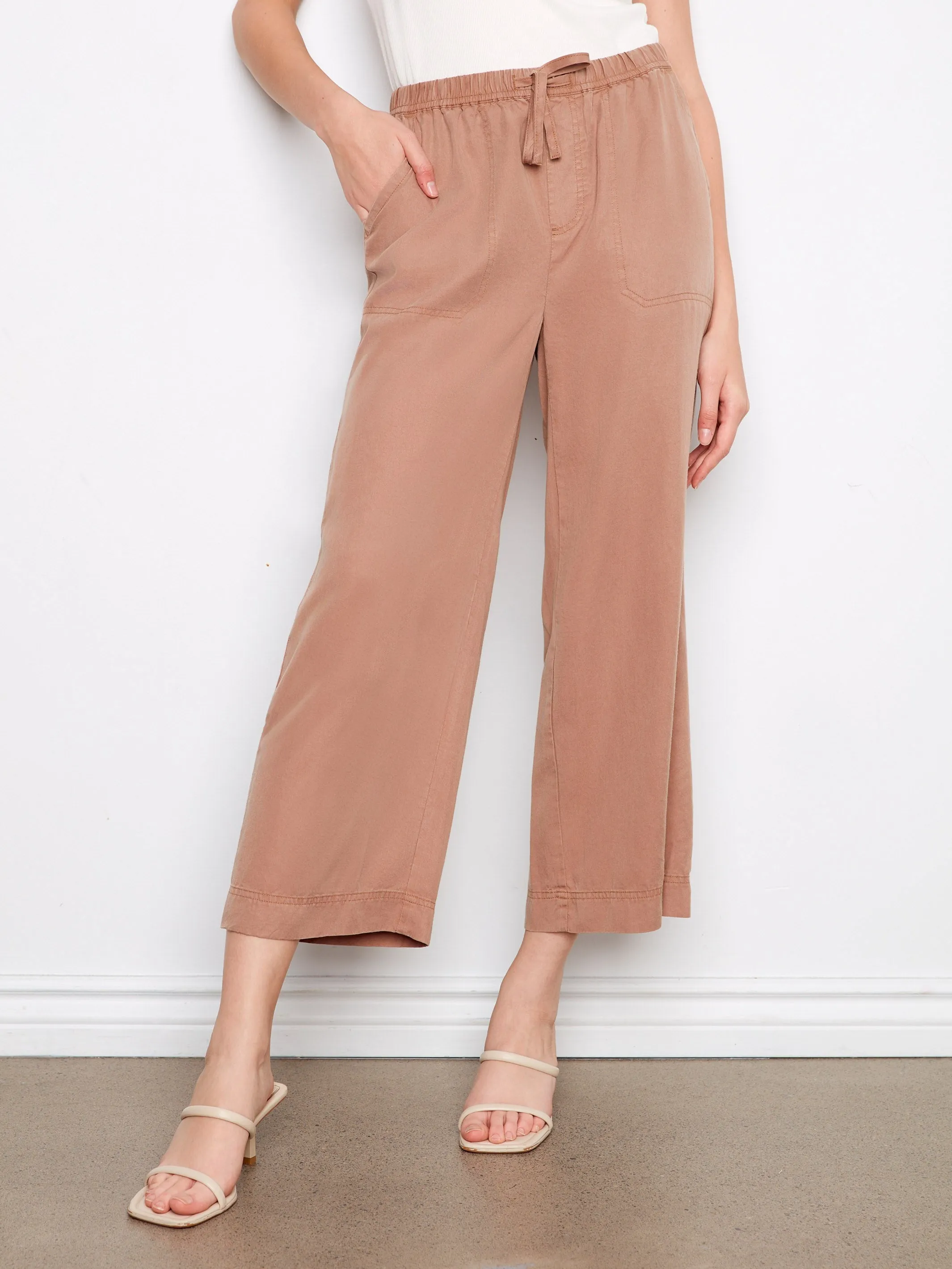 Tencel Wide Leg Jogger Pants - Desert sold by Charlie B product image thumbnail 2