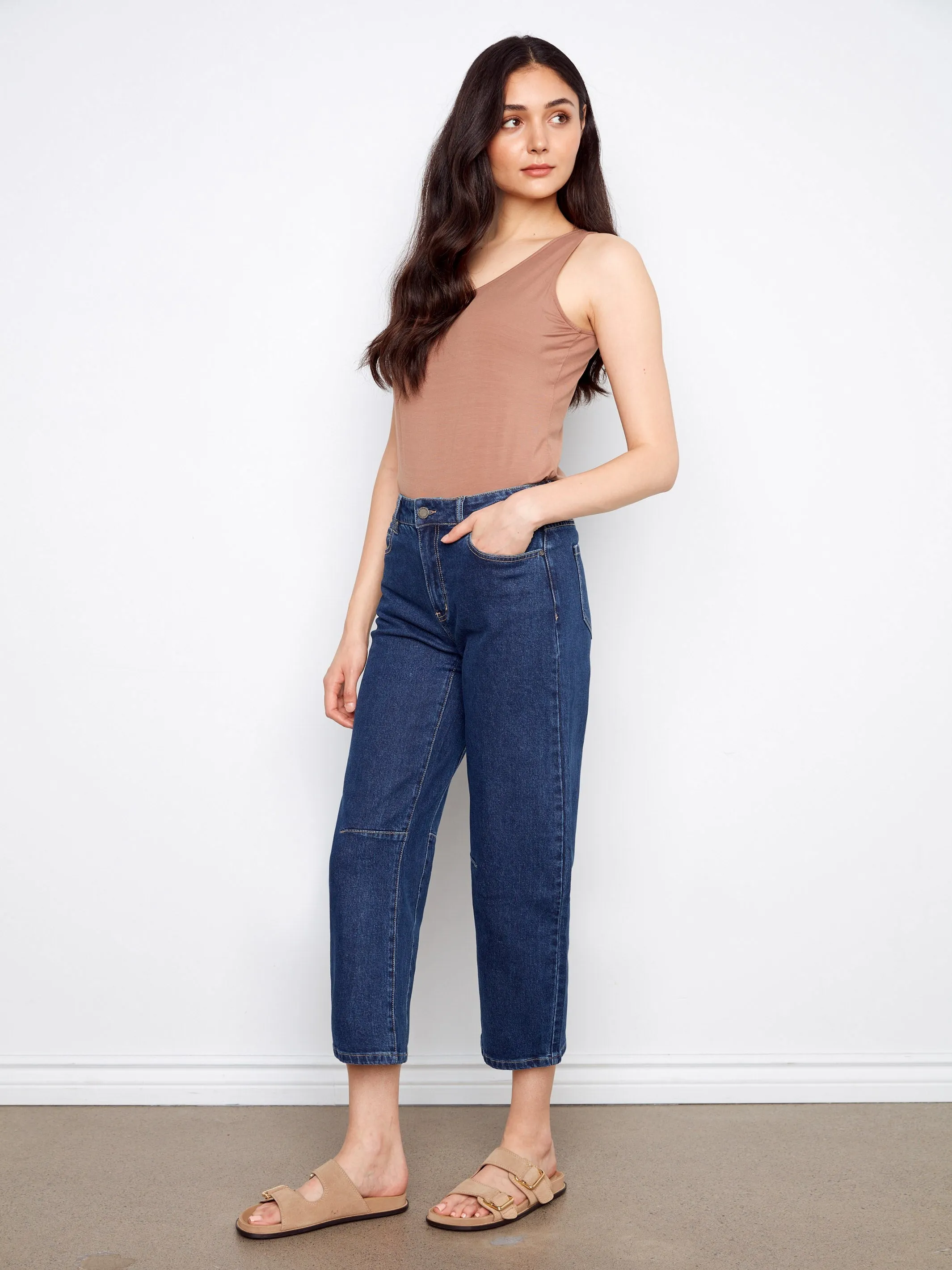 Cropped Barrel Jeans - Indigo sold by Charlie B product image thumbnail 3