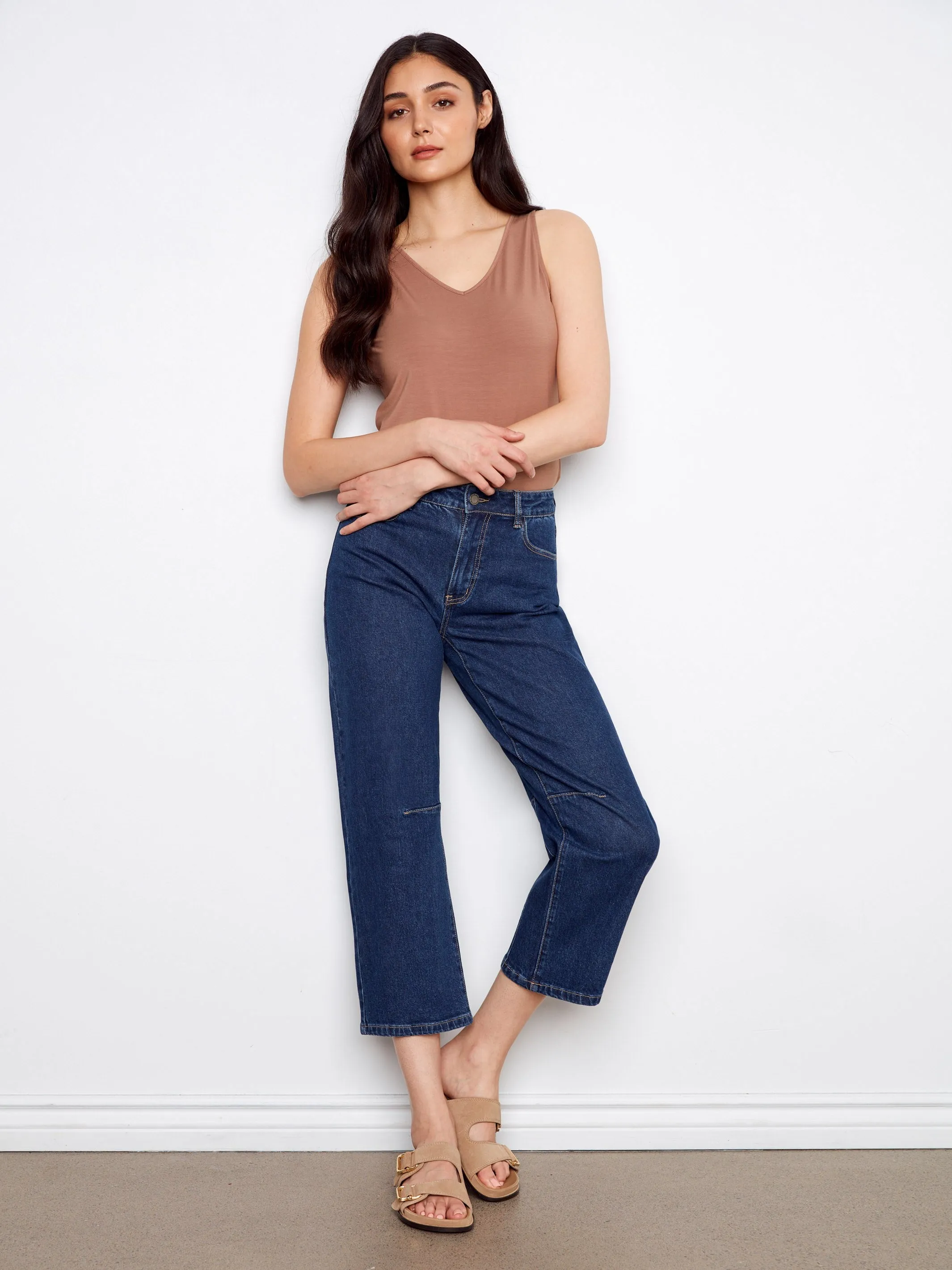 Cropped Barrel Jeans - Indigo sold by Charlie B product image thumbnail 4