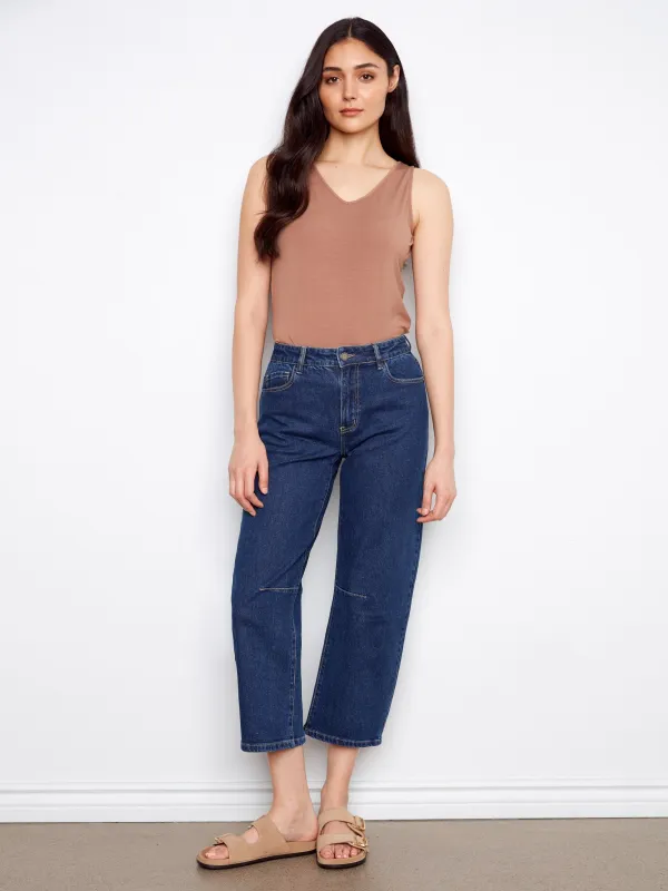 Cropped Barrel Jeans - Indigo sold by Charlie B