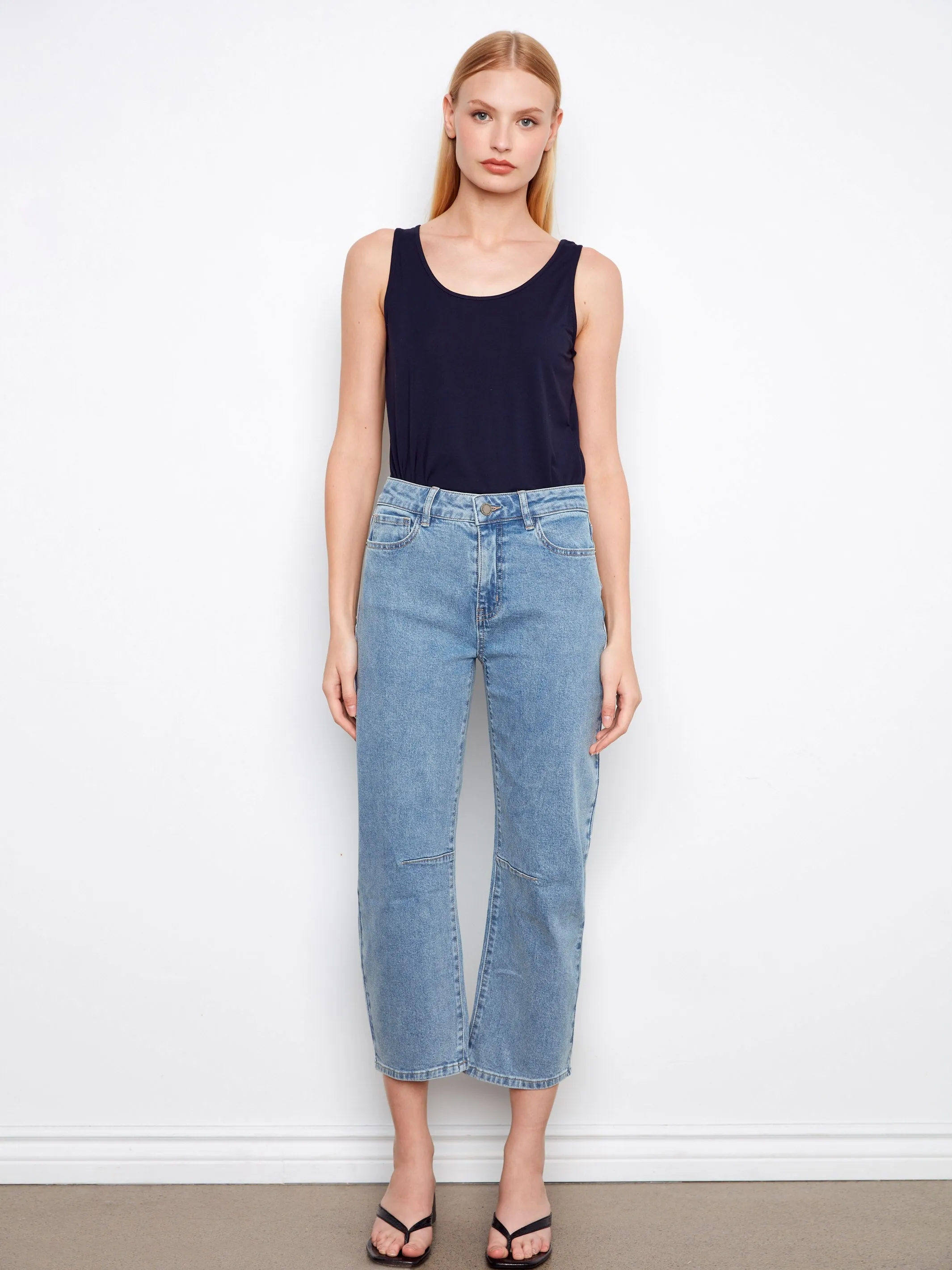 Cropped Barrel Jeans - Denim Blue sold by Charlie B product image thumbnail 5