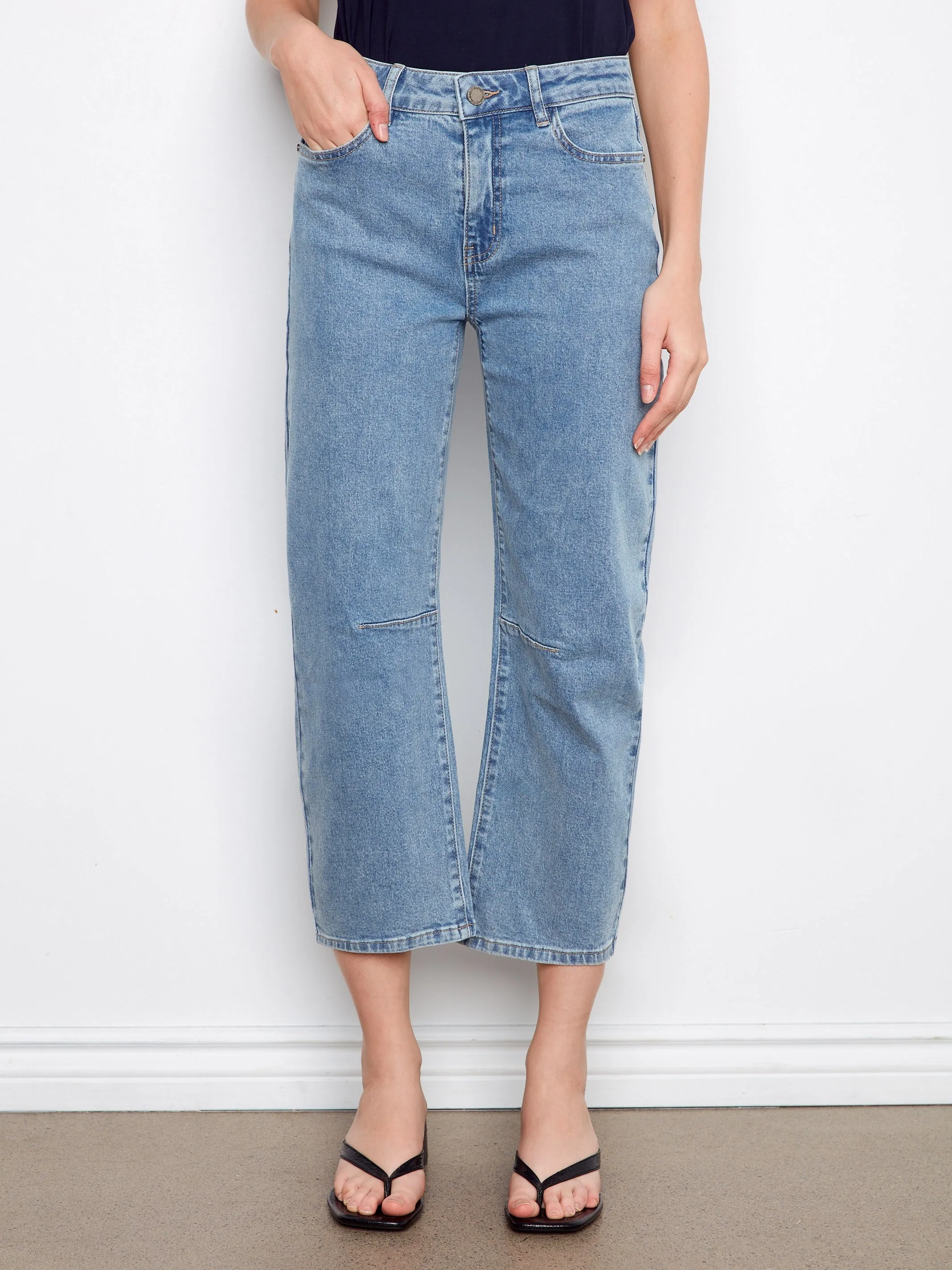 Cropped Barrel Jeans - Denim Blue sold by Charlie B product image thumbnail 2