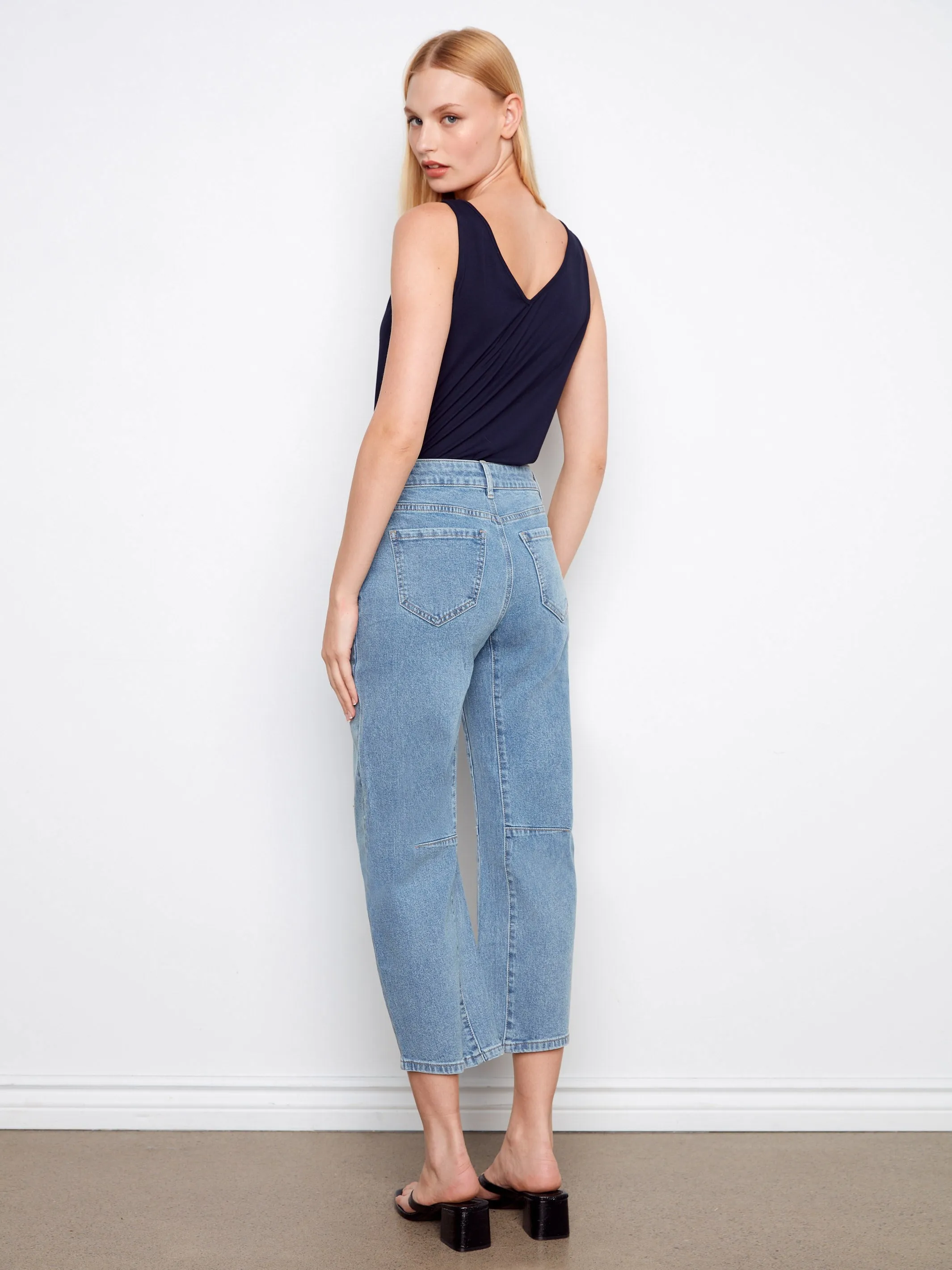 Cropped Barrel Jeans - Denim Blue sold by Charlie B product image thumbnail 3