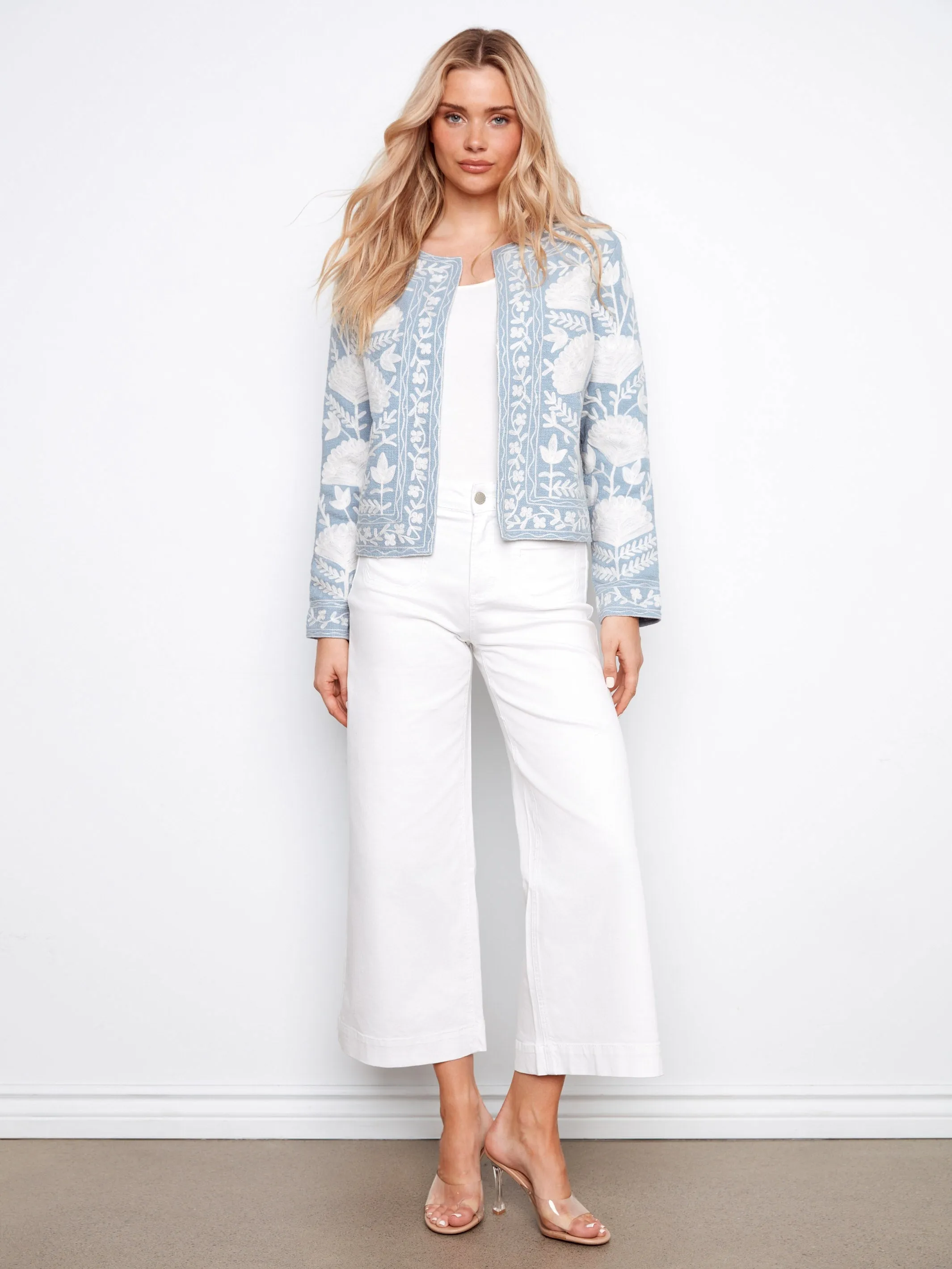 Embroidered Open Front Jacket - Scarlet sold by Charlie B product image thumbnail 5