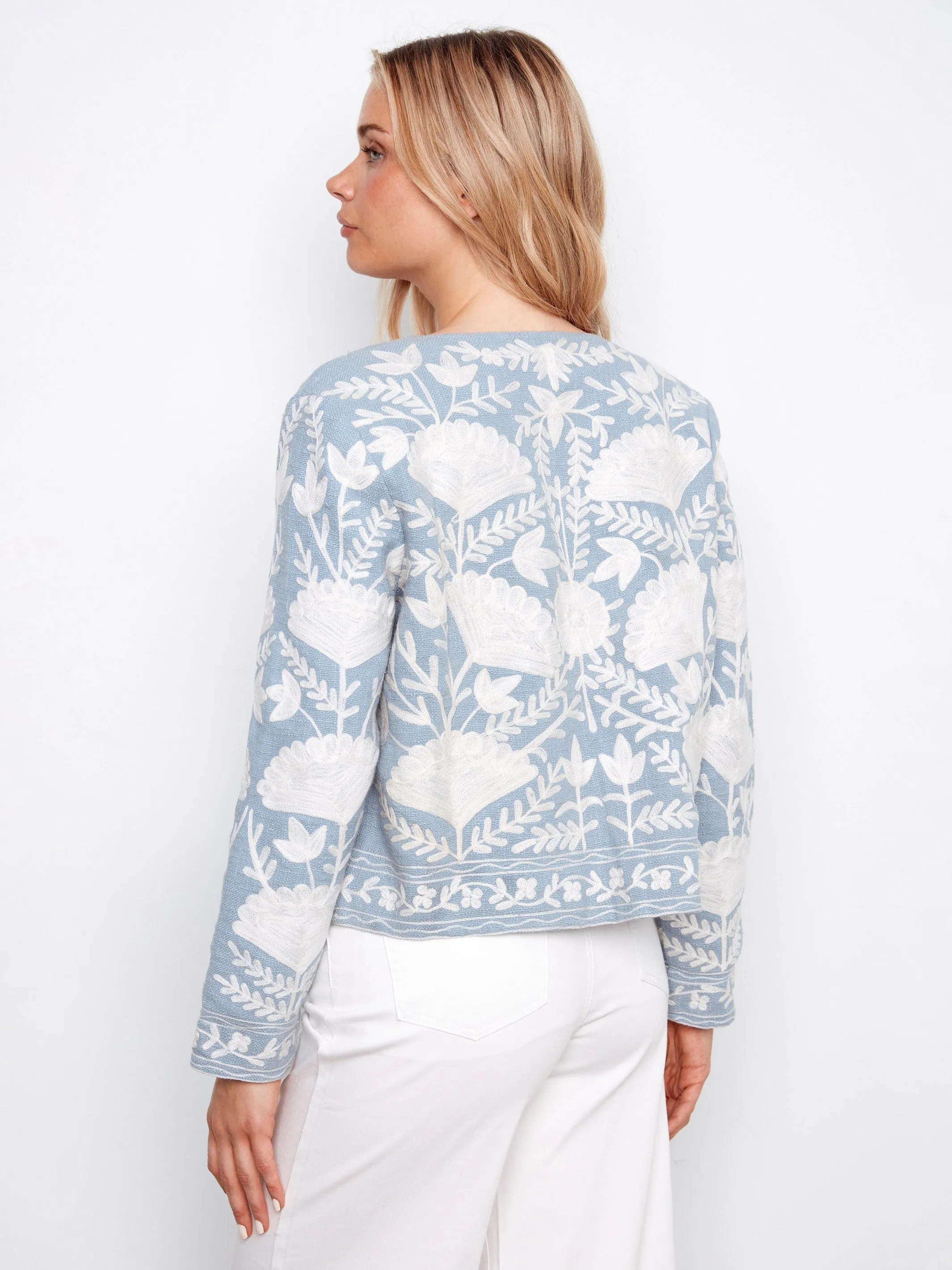 Embroidered Open Front Jacket - Scarlet sold by Charlie B product image thumbnail 4