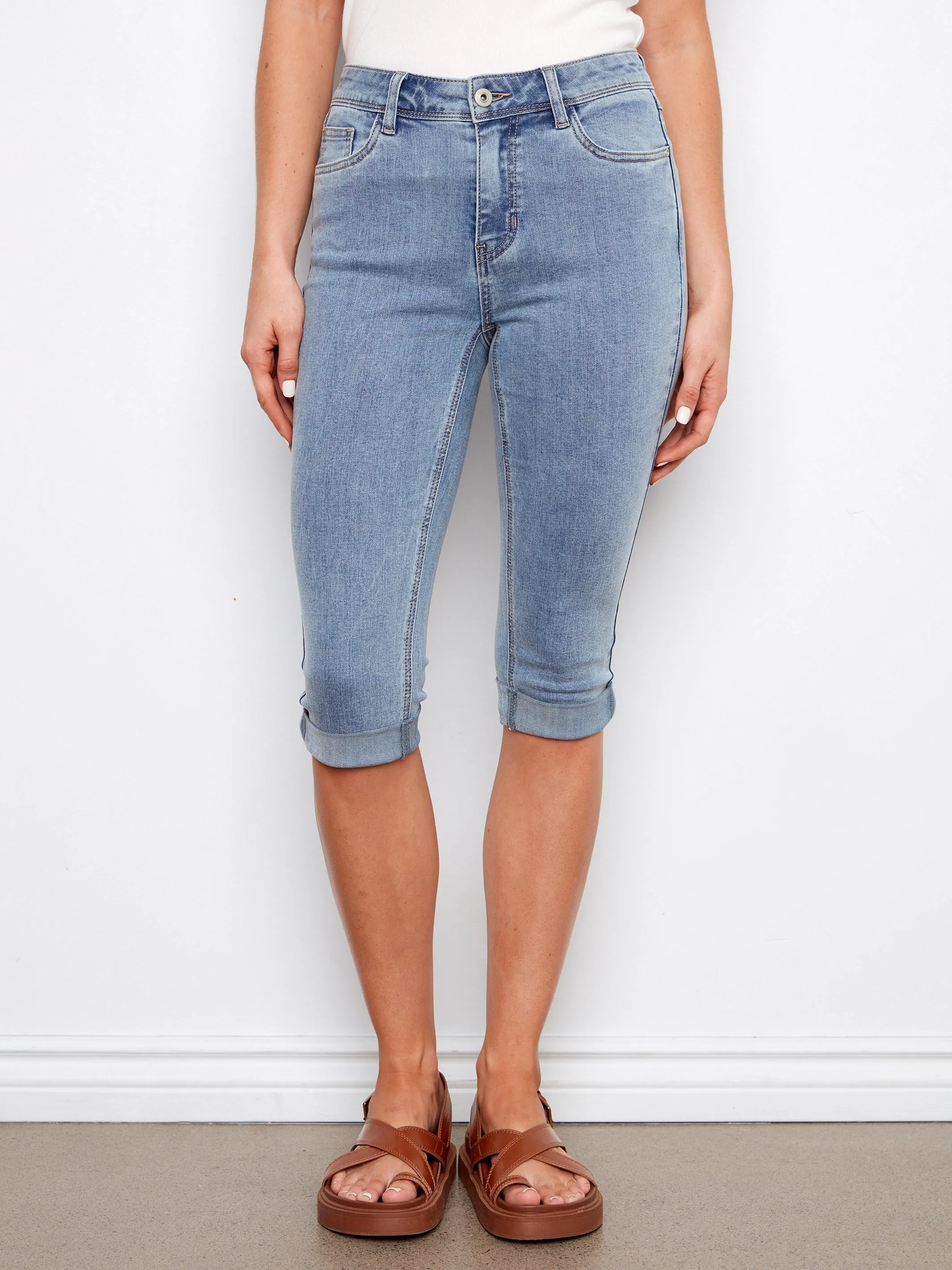 Stretch Denim Pedal Pushers - Light Blue sold by Charlie B product image thumbnail 2