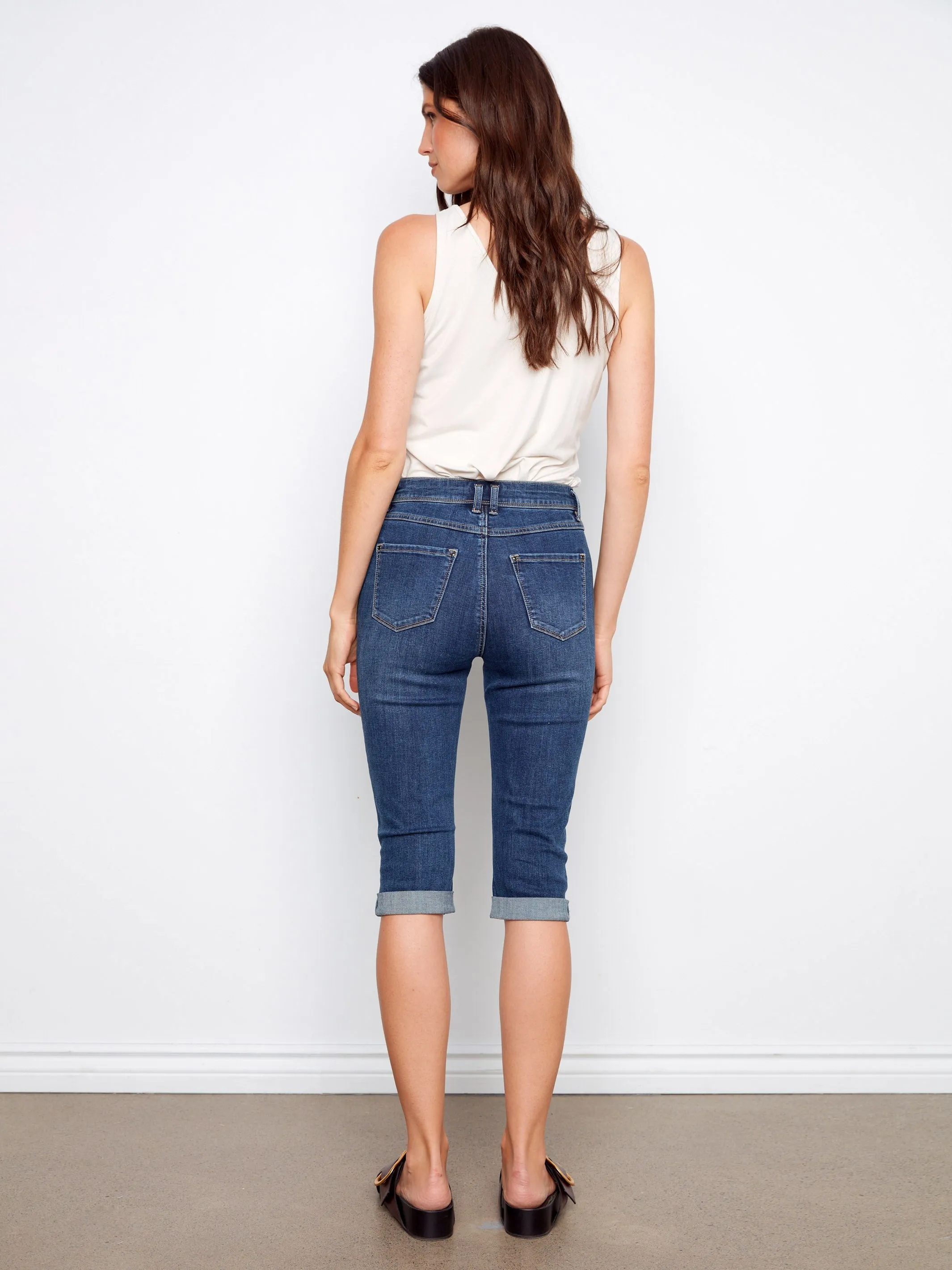 Stretch Denim Pedal Pushers - Indigo sold by Charlie B product image thumbnail 4