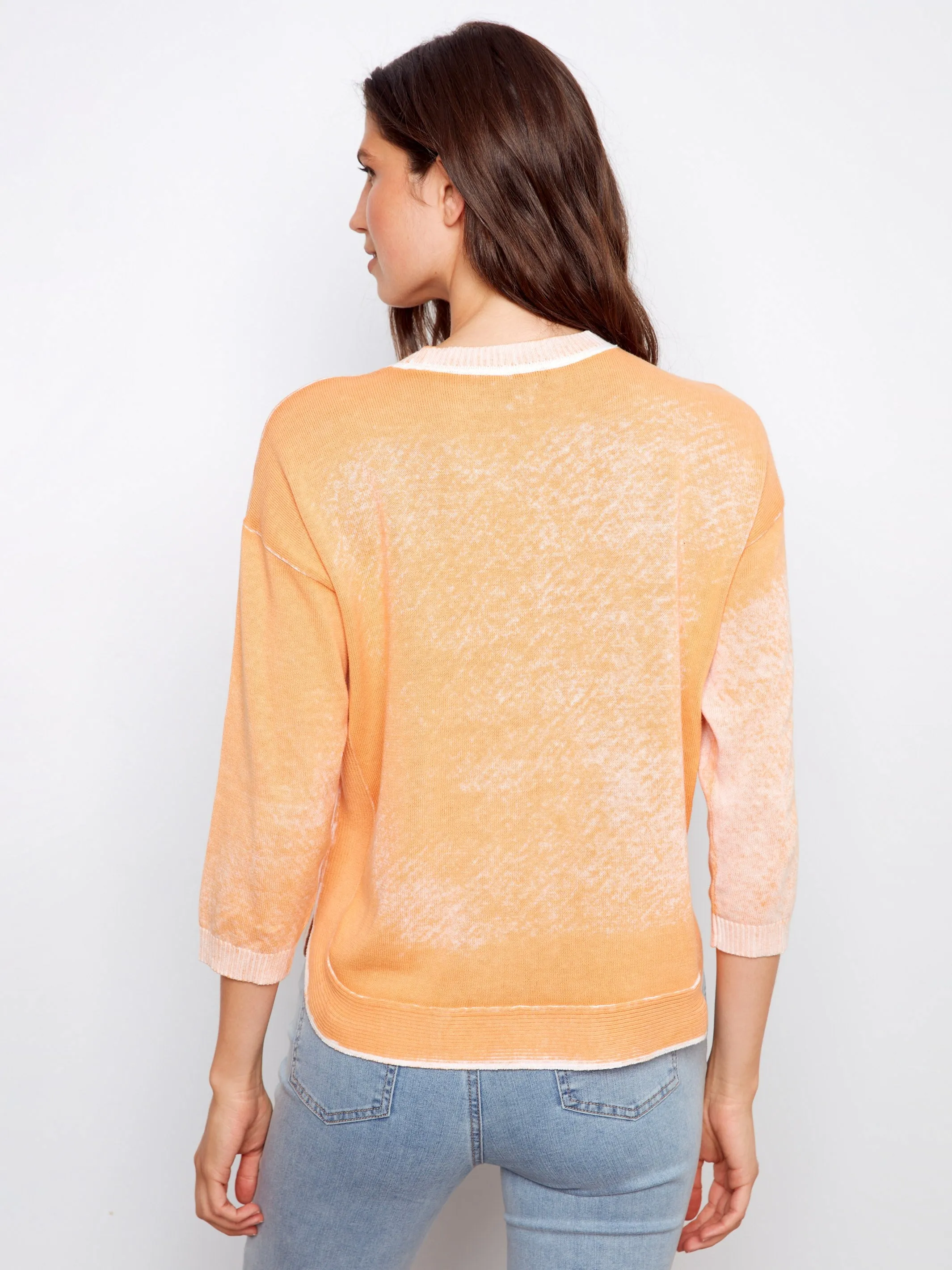 Rounded Hem Cotton Sweater - Apricot sold by Charlie B product image thumbnail 5