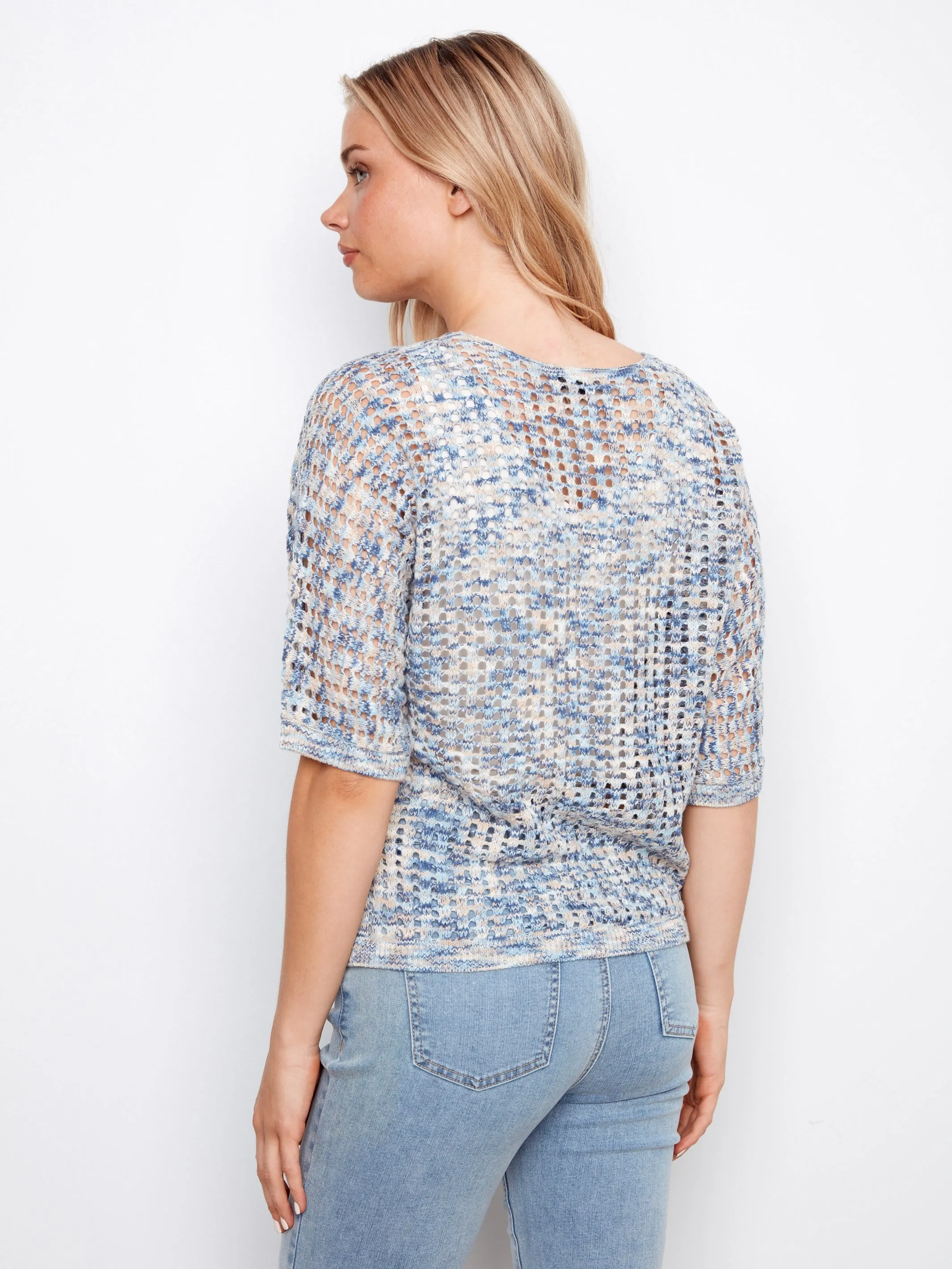 Fishnet Dolman Sweater - Bluebell sold by Charlie B product image thumbnail 4