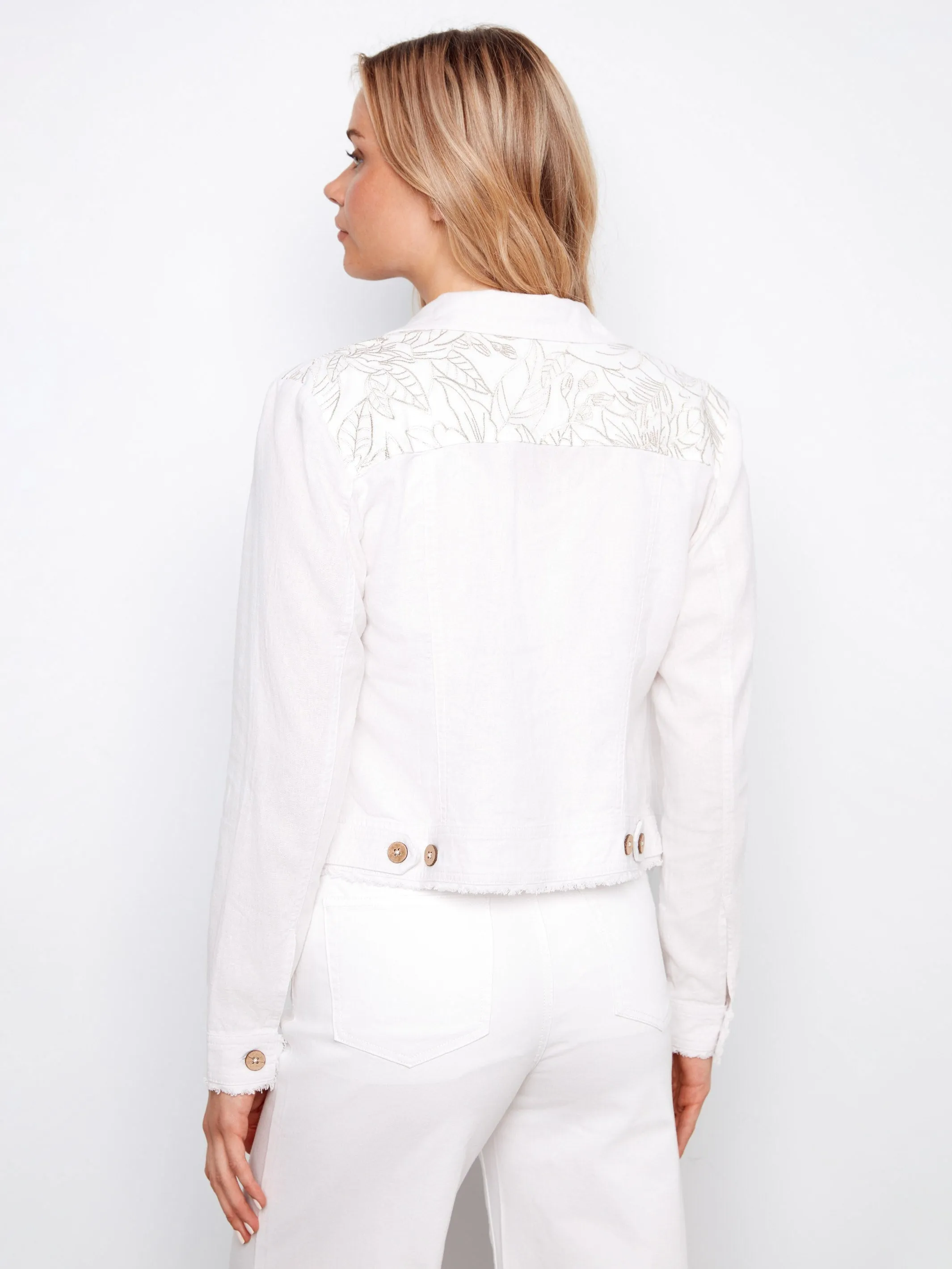 Embroidered Linen Blend Jacket - Embroidered sold by Charlie B product image thumbnail 3