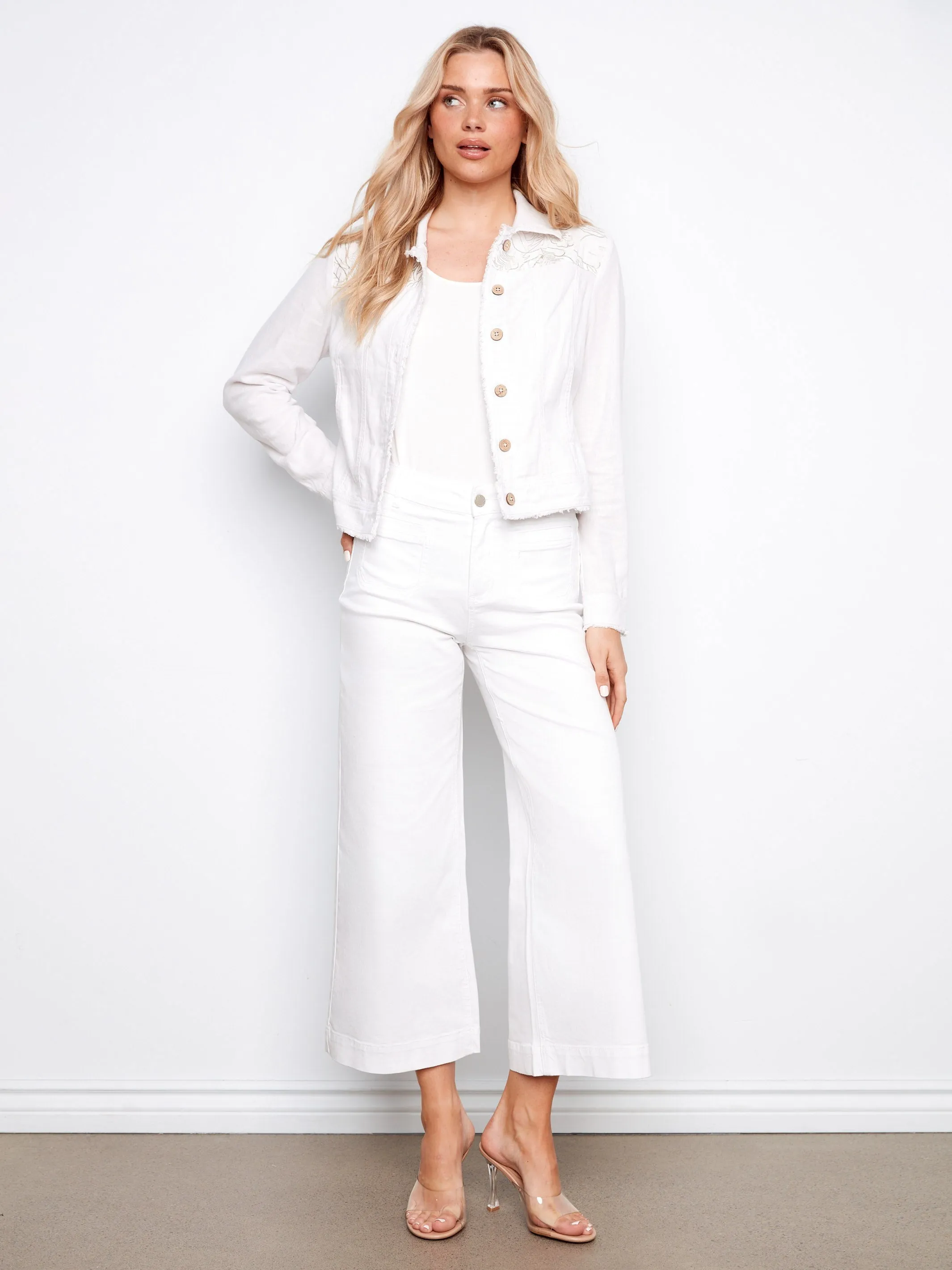 Embroidered Linen Blend Jacket - Embroidered sold by Charlie B product image thumbnail 4