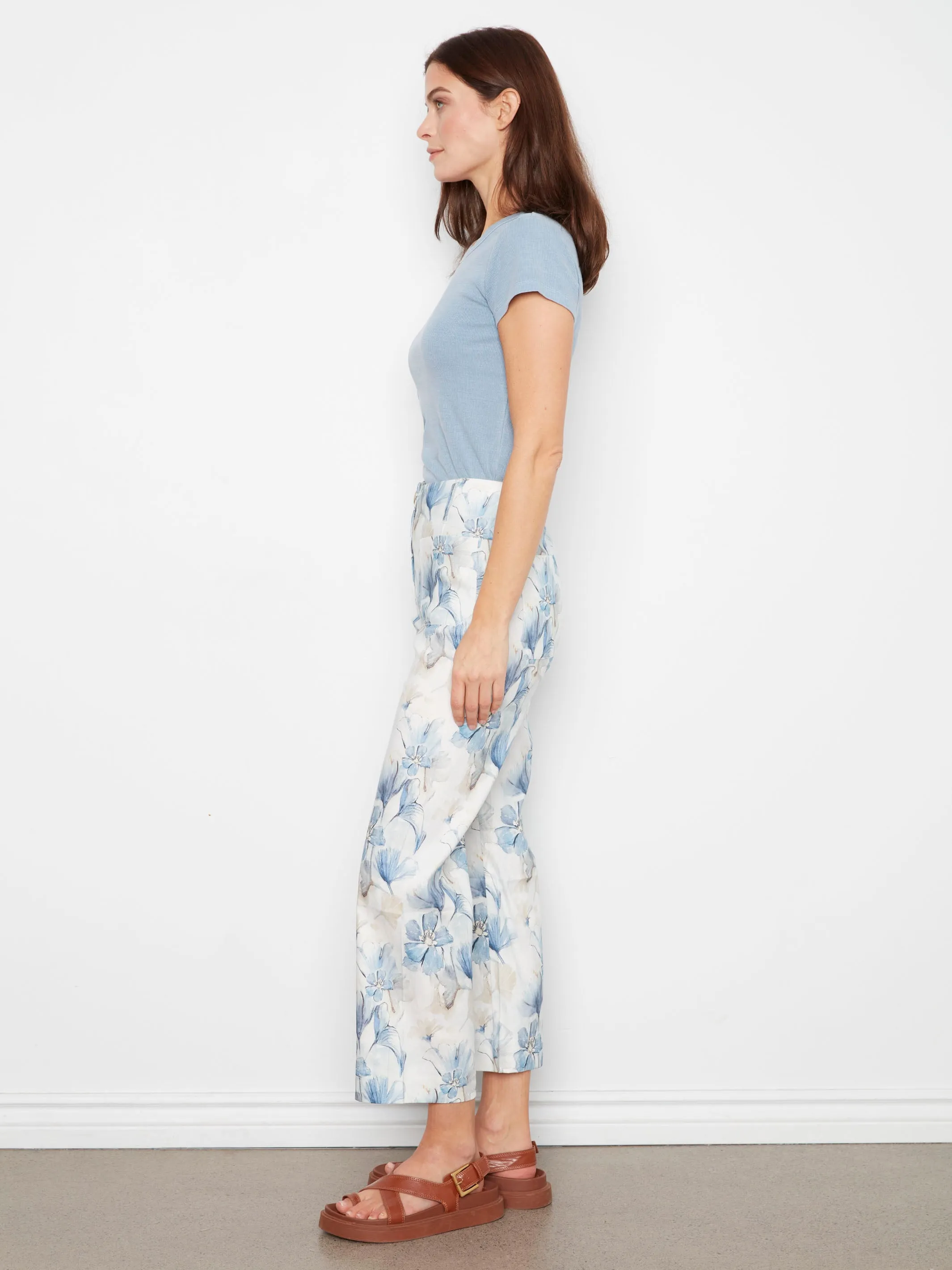 Printed Cropped Linen Blend Pants - Serene sold by Charlie B product image thumbnail 5
