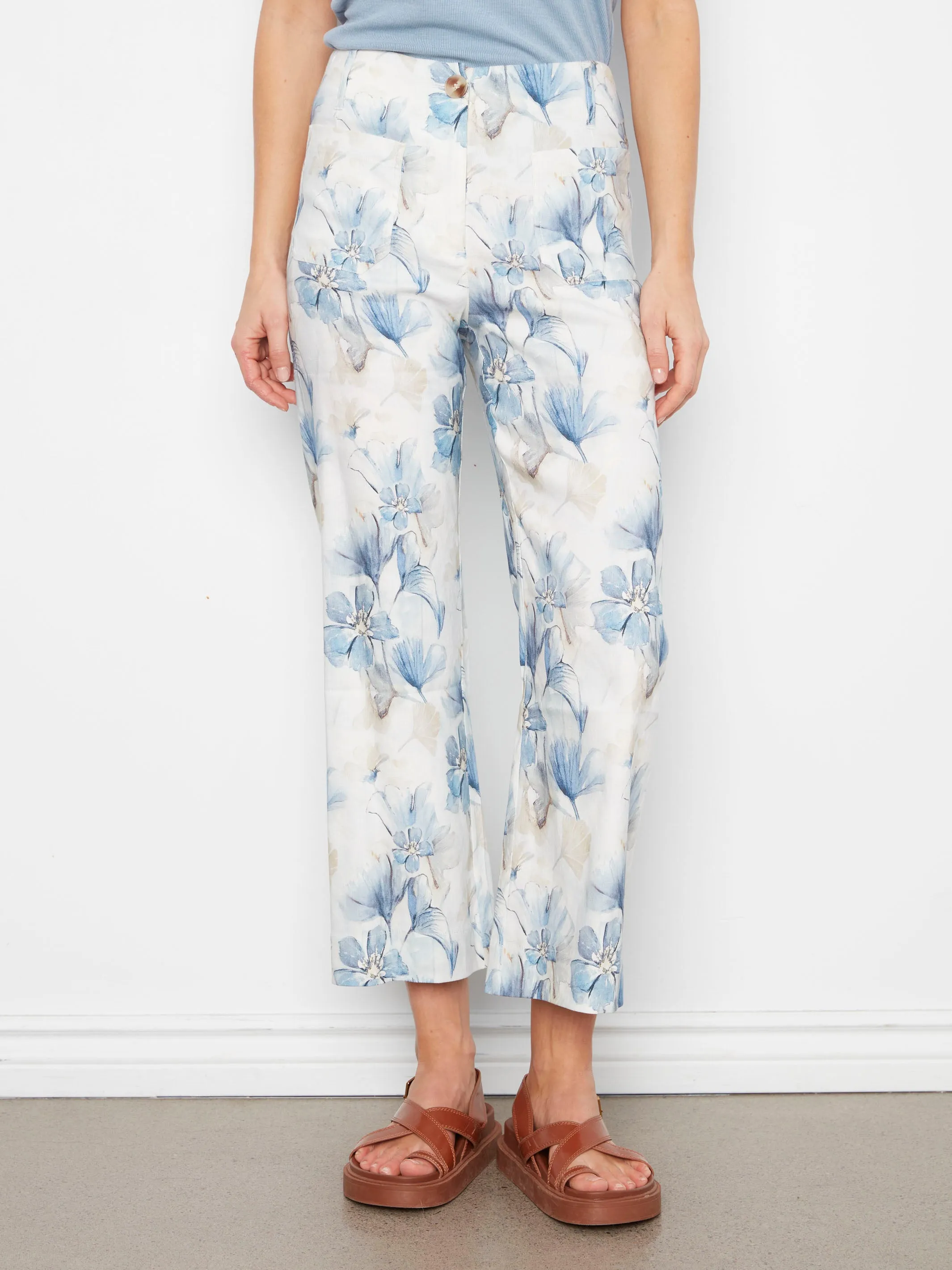 Printed Cropped Linen Blend Pants - Serene sold by Charlie B product image thumbnail 2
