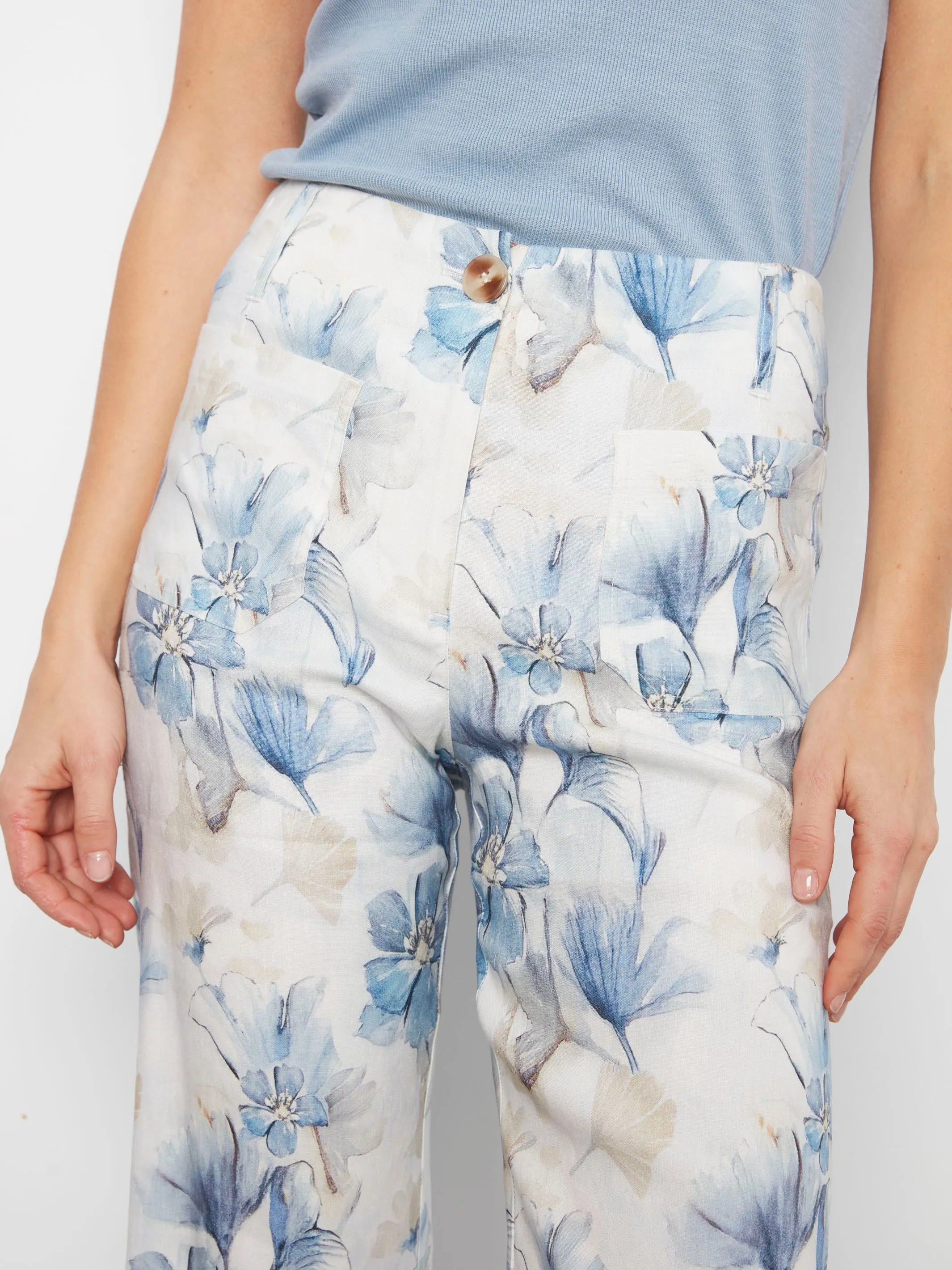 Printed Cropped Linen Blend Pants - Serene sold by Charlie B product image thumbnail 3