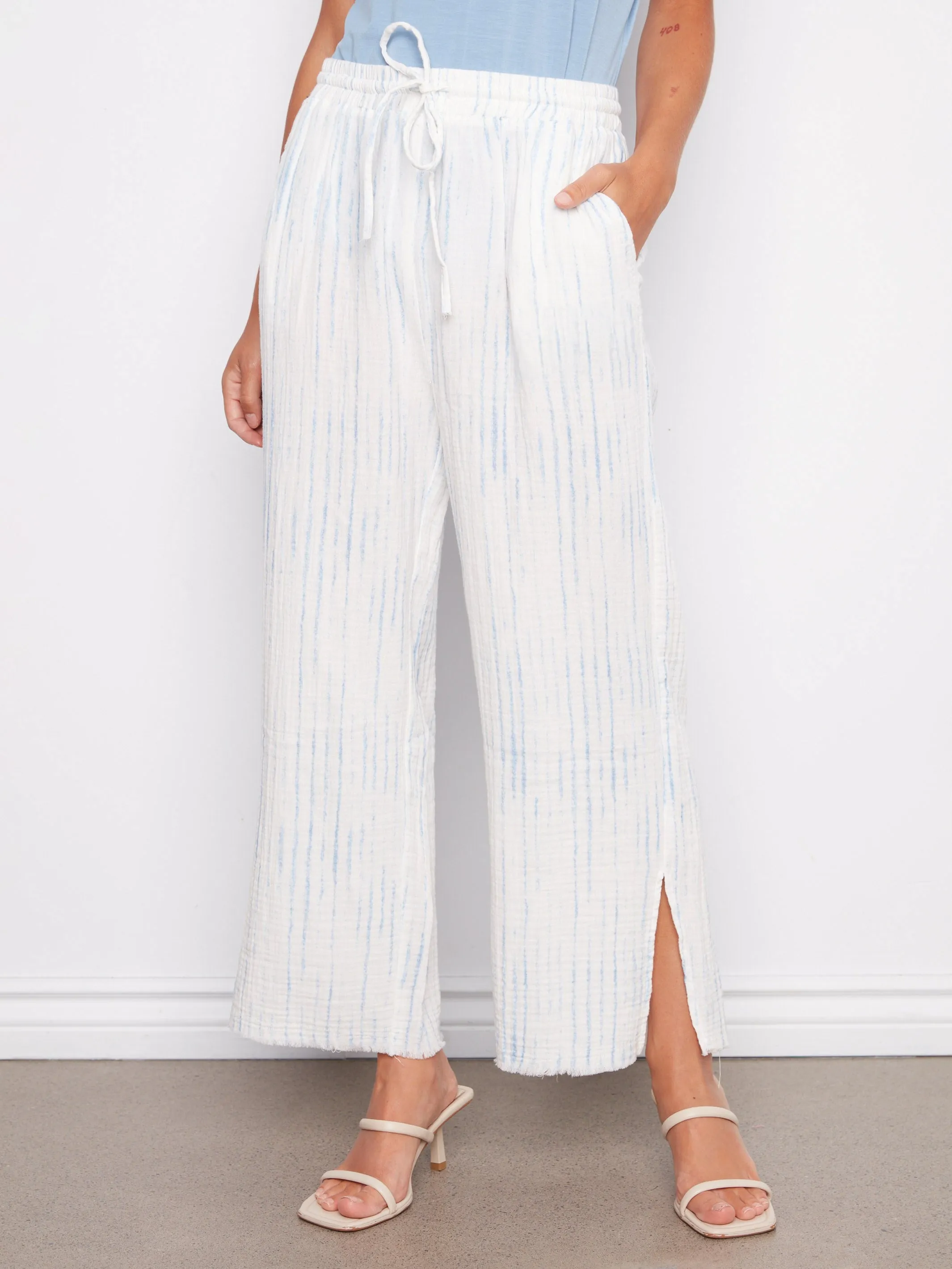 Bubble Cotton Printed Drawstring Pants - Stripes sold by Charlie B product image thumbnail 2