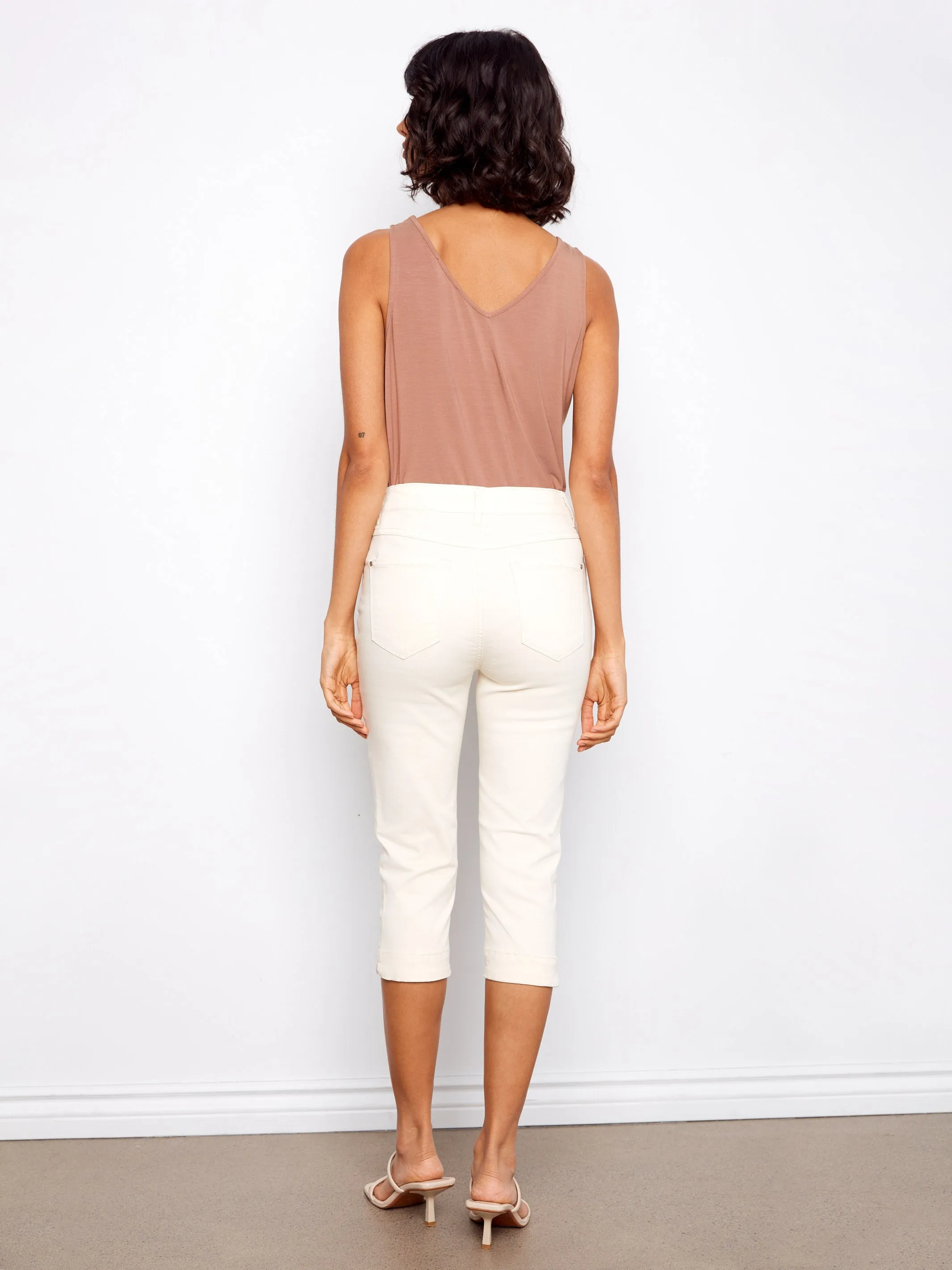 Knee High Capri Twill Pants - Natural sold by Charlie B product image thumbnail 5